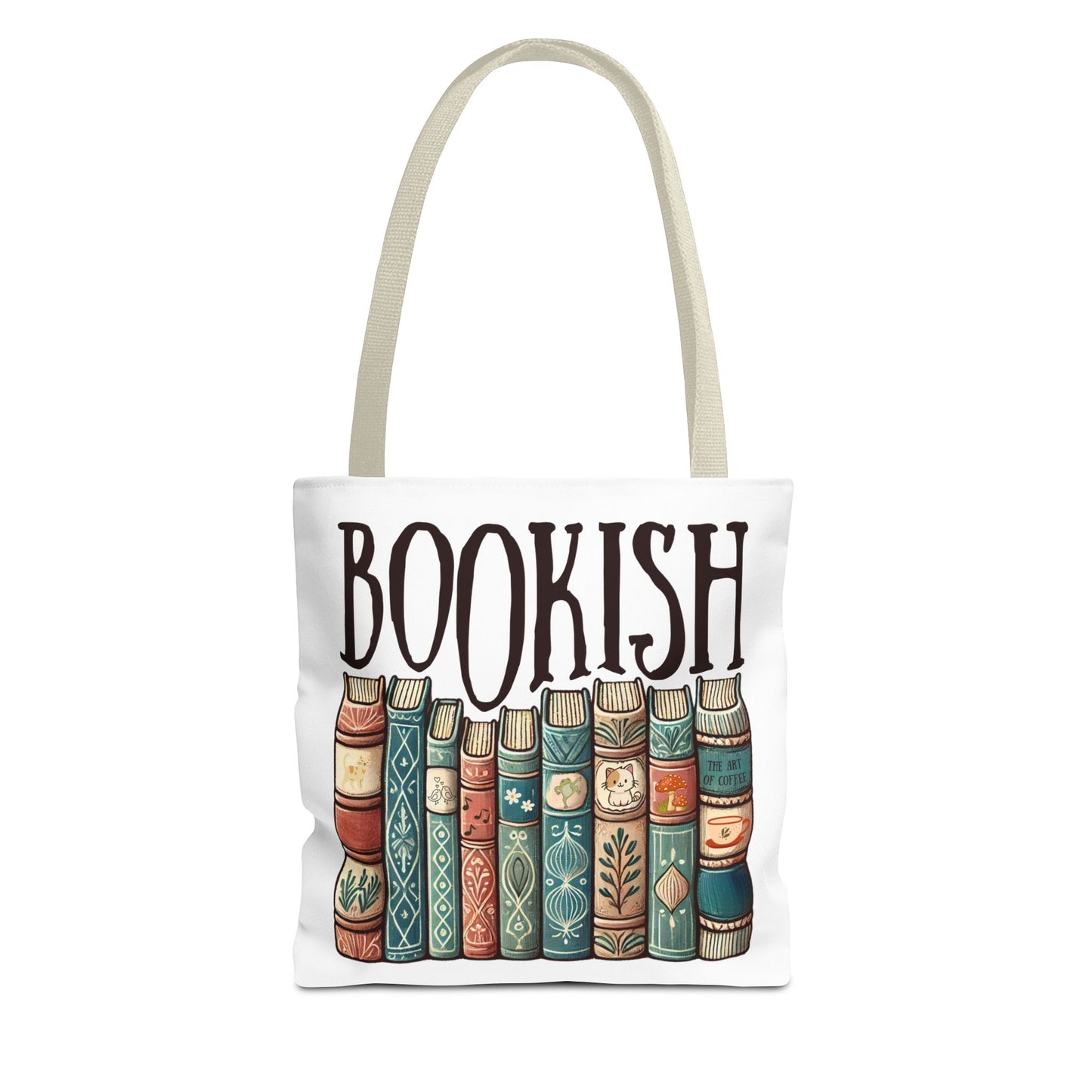 Bolsa de tela con temática de biblioteca para amantes de la literatura