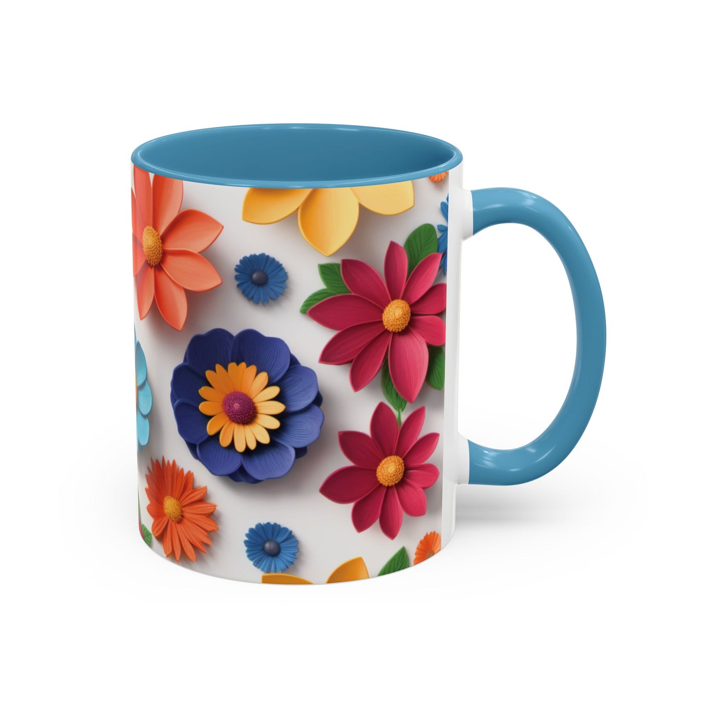 Vibrant 3D Floral Ceramic Mug in 2 sizes.