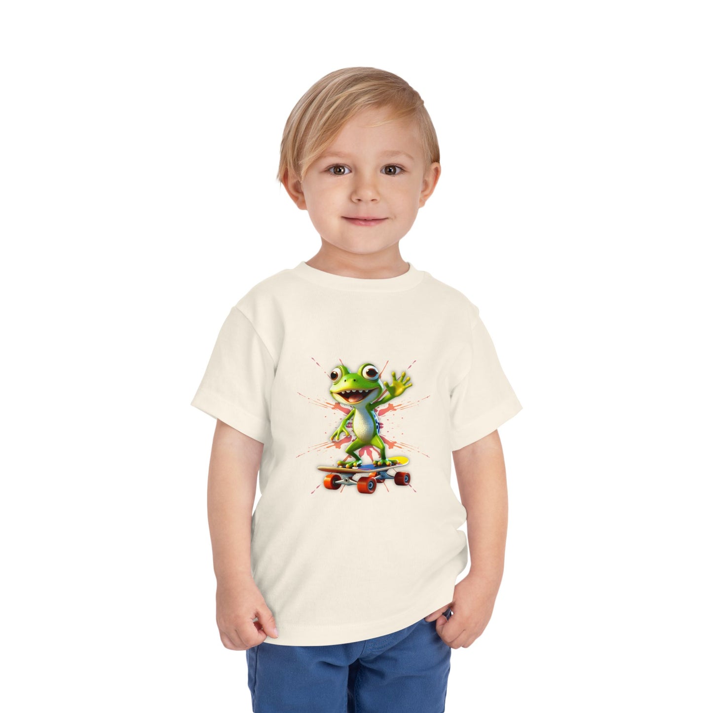 Skateboarding Frog Toddler T-Shirt for Kids