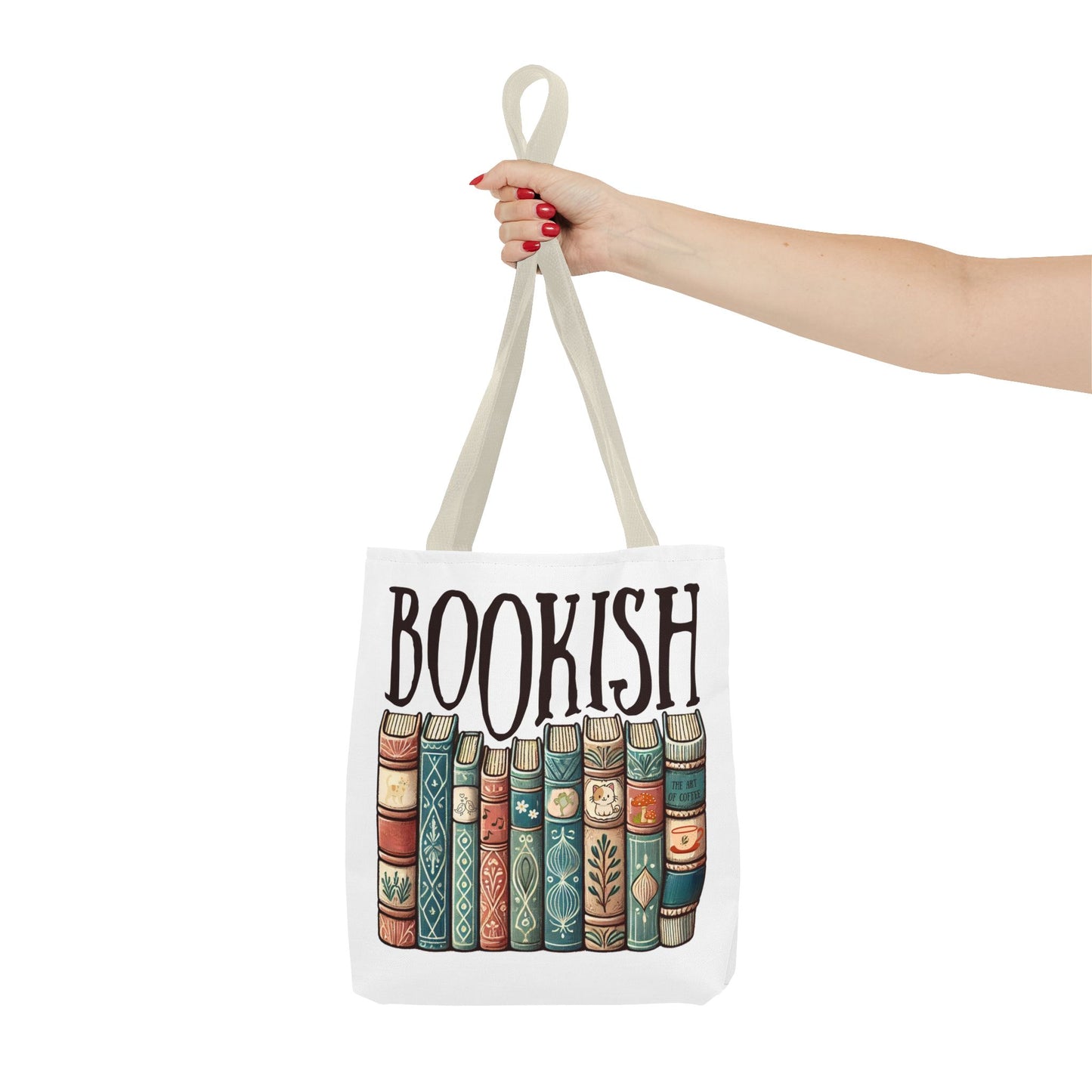 Bolsa de tela con temática de biblioteca para amantes de la literatura