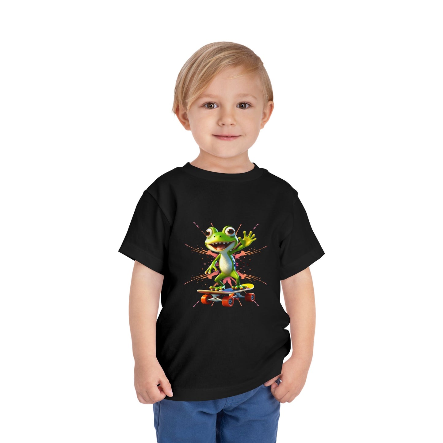 Skateboarding Frog Toddler T-Shirt for Kids