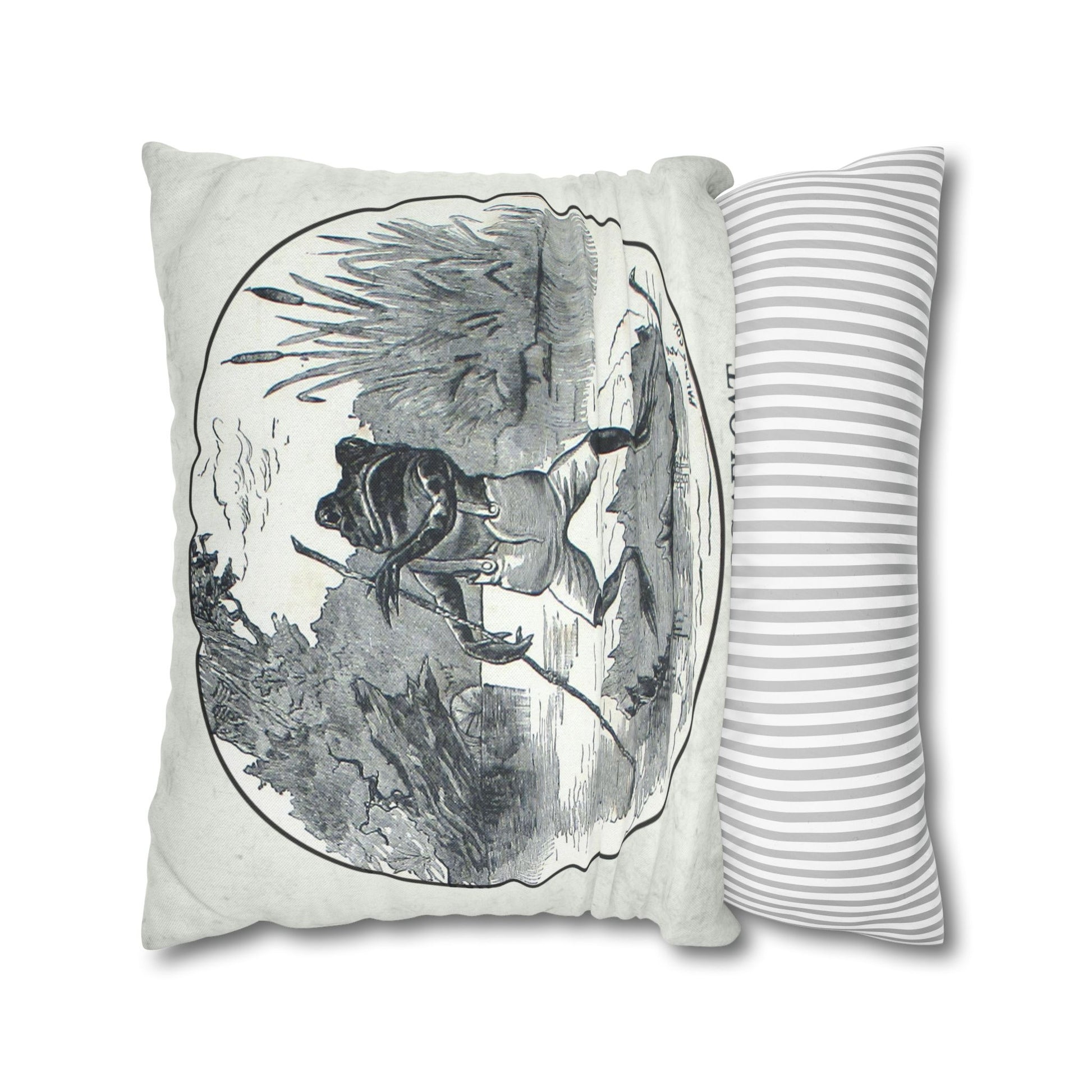 Antique frog pillow cover neutral parchment background cottagecore style