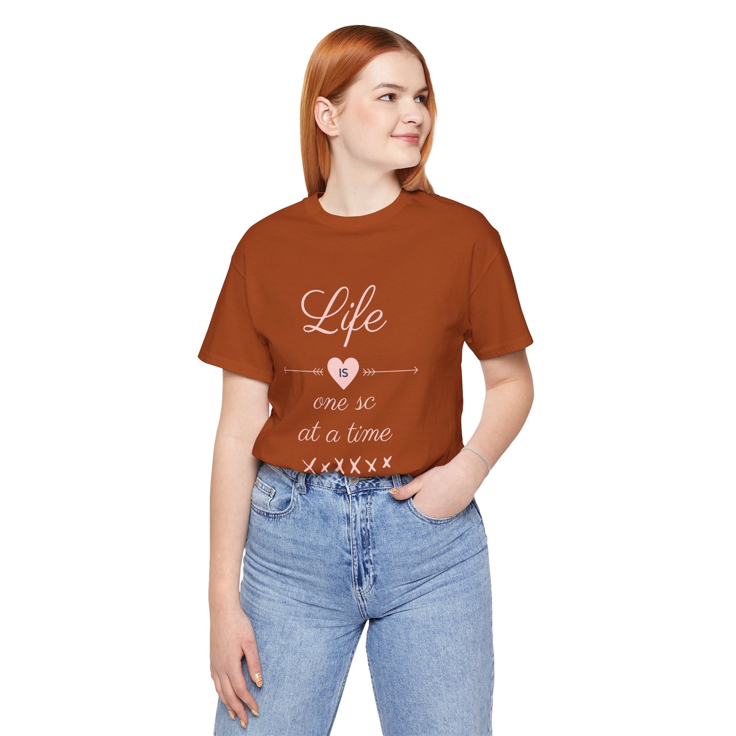 Life Is One Single Crochet at a Time Unisex Tee