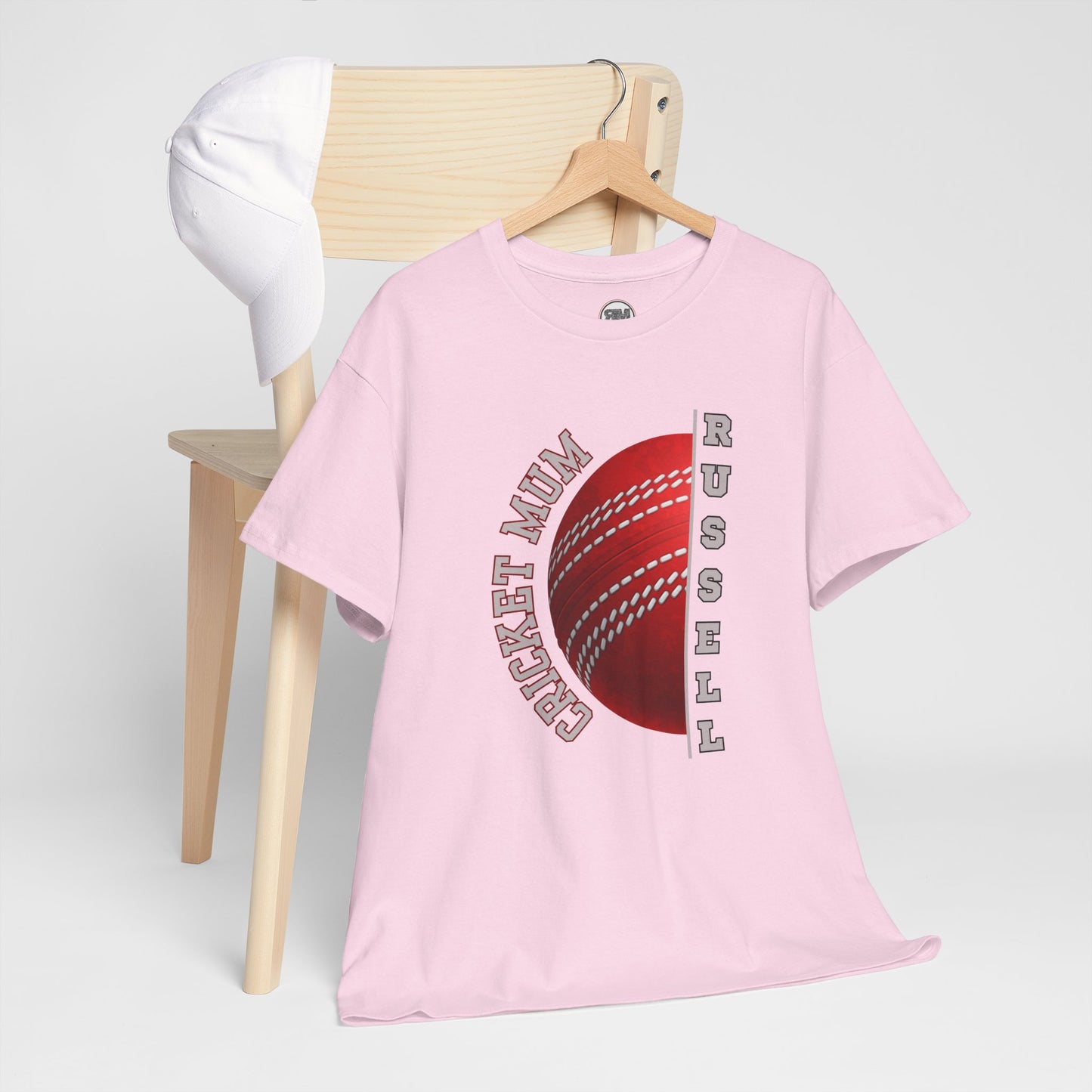 Personalised Cricket Mum T Shirt, Custom Name Gift for Cricket Loving Mothers