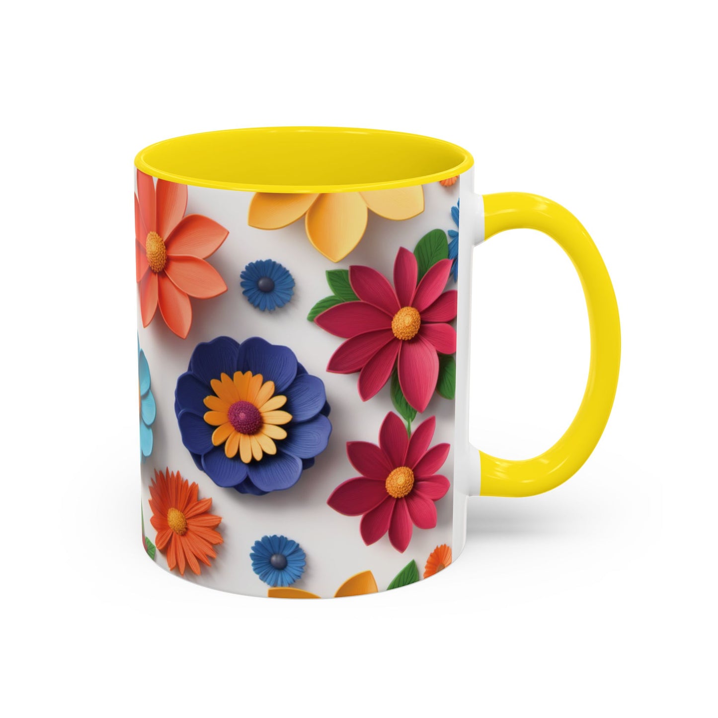 Vibrant 3D Floral Ceramic Mug in 2 sizes.