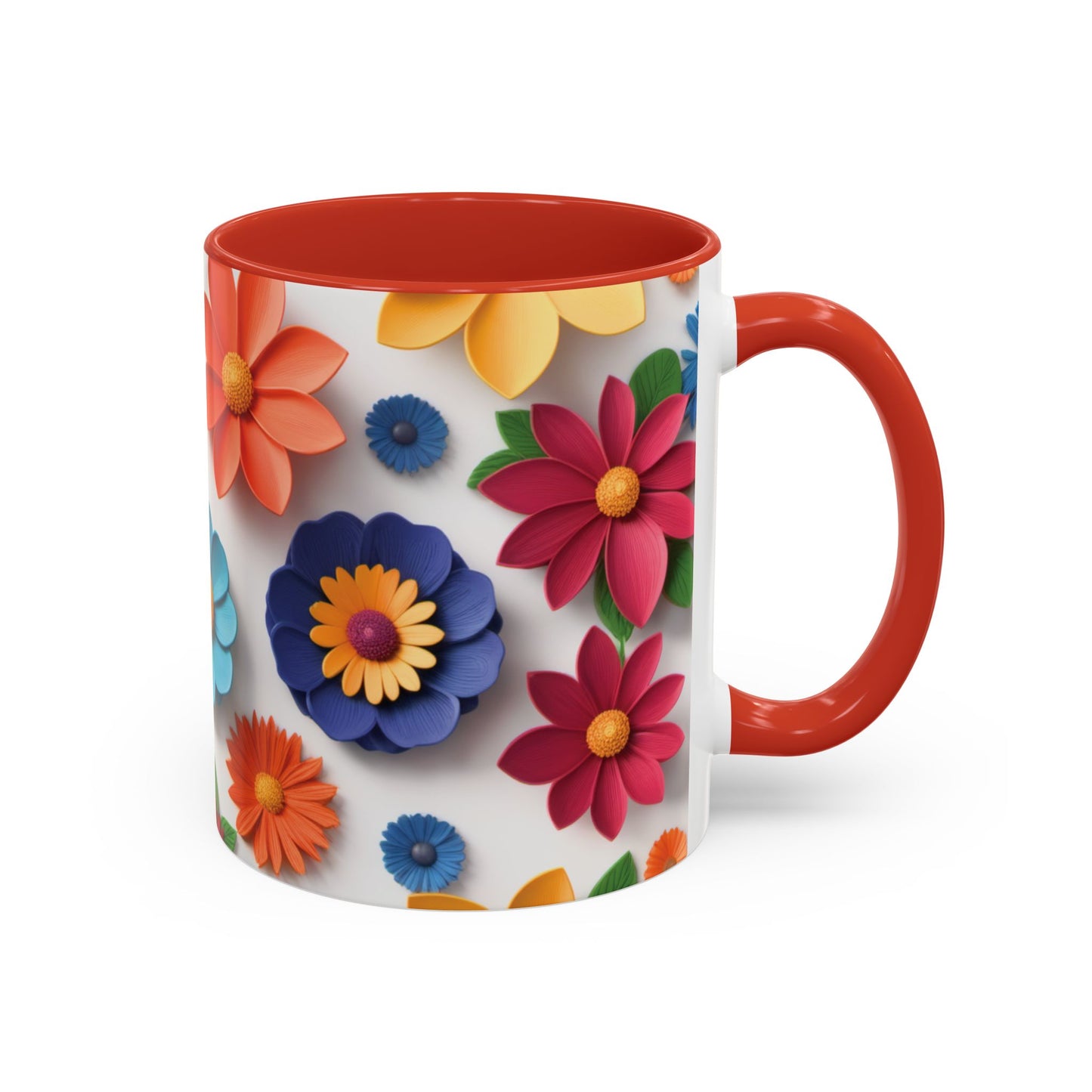 Vibrant 3D Floral Ceramic Mug in 2 sizes.