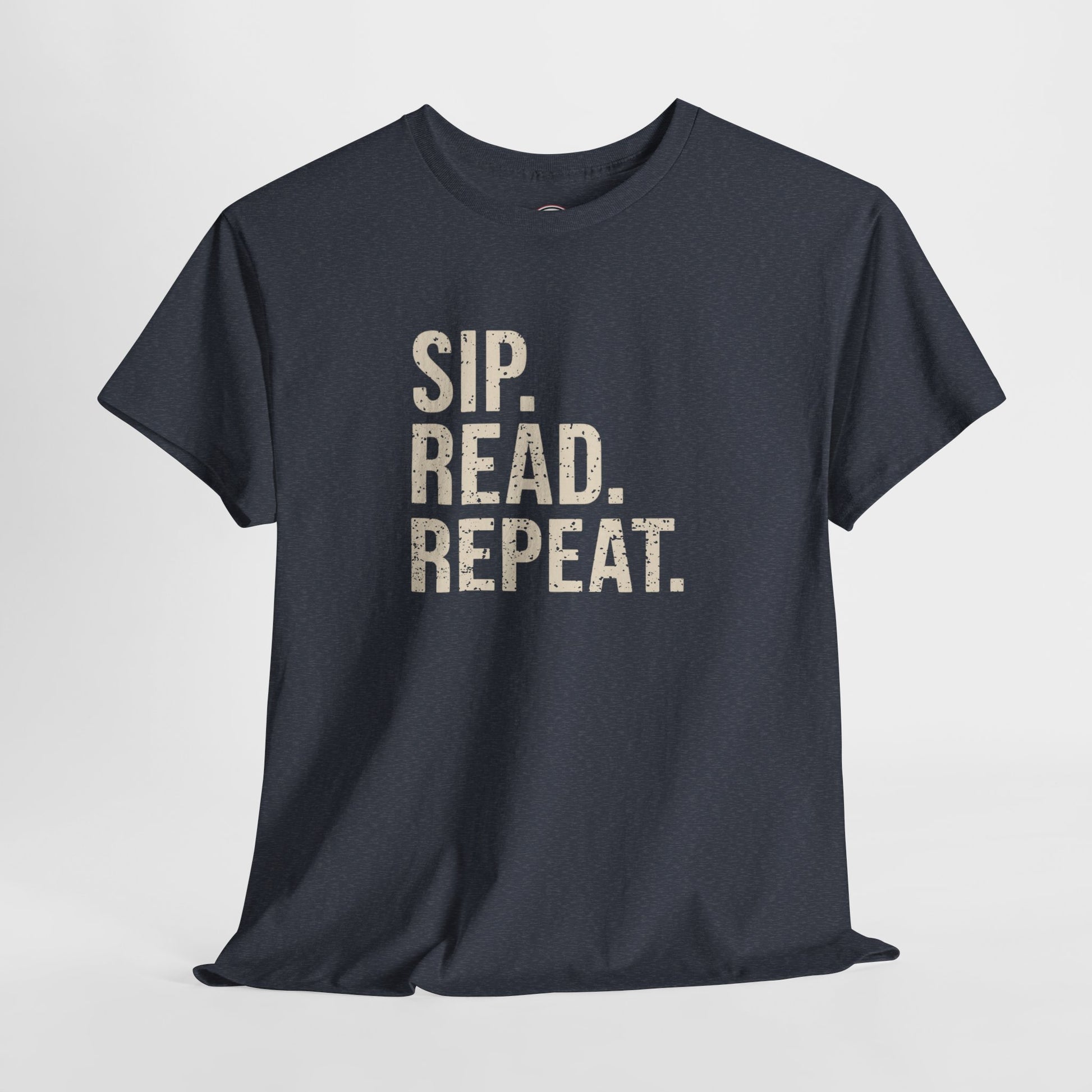 Sip Read Repeat Book Lover Casual Tee Printify