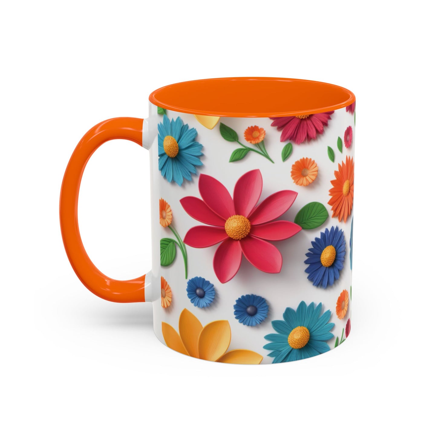 Vibrant 3D Floral Ceramic Mug in 2 sizes.