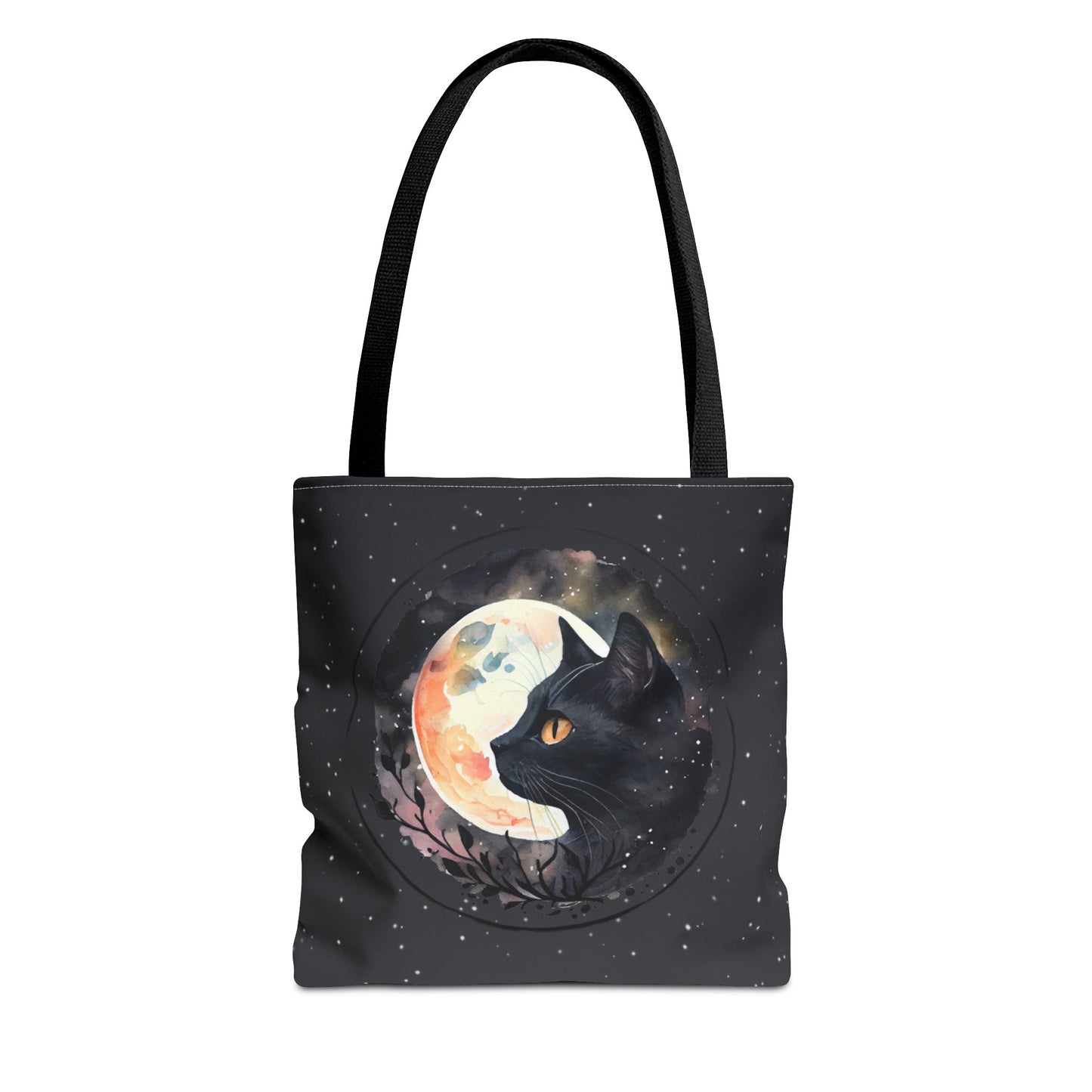 Bolso de mano Dreamy Black Cat in the Moonlight en 3 tamaños