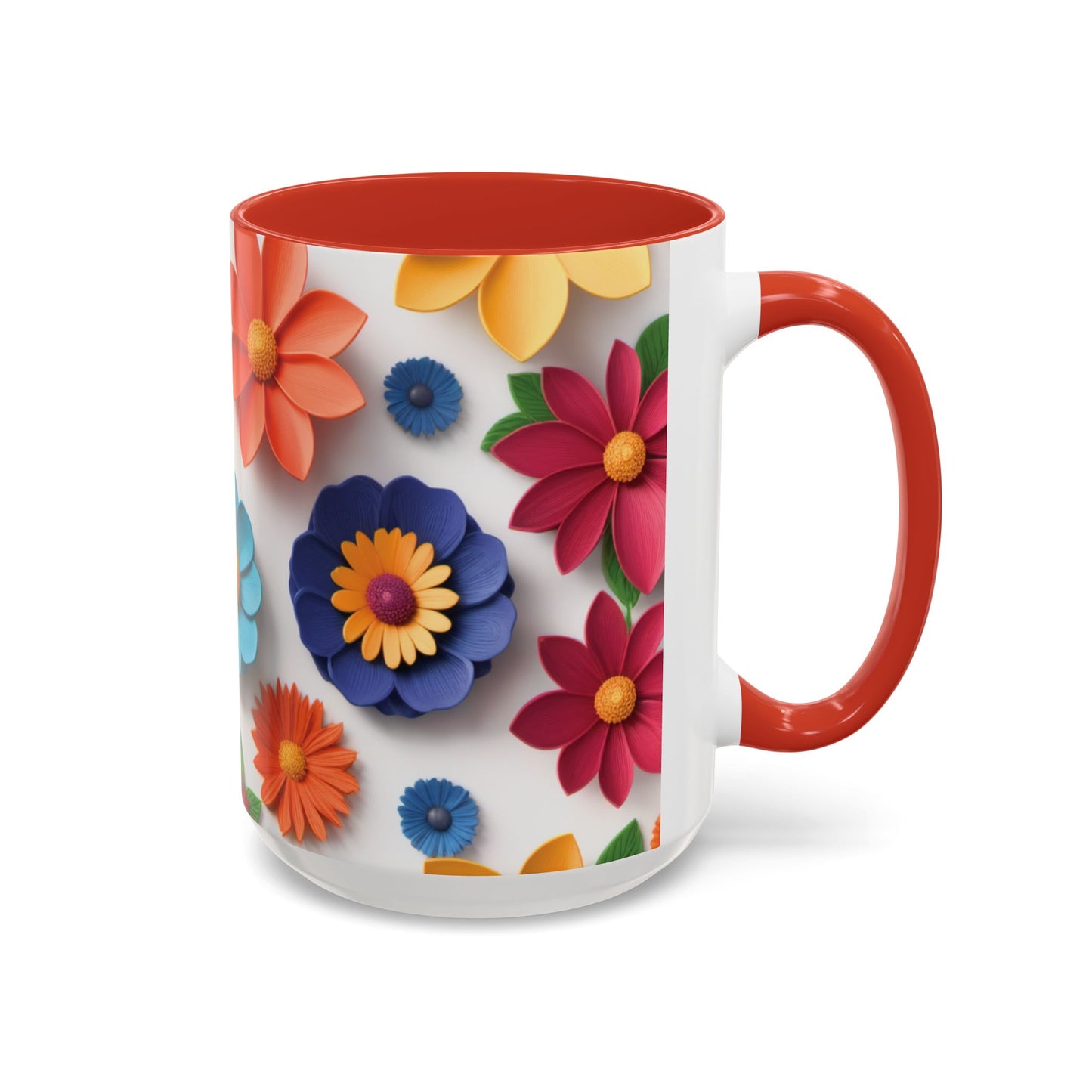 Vibrant 3D Floral Ceramic Mug in 2 sizes.