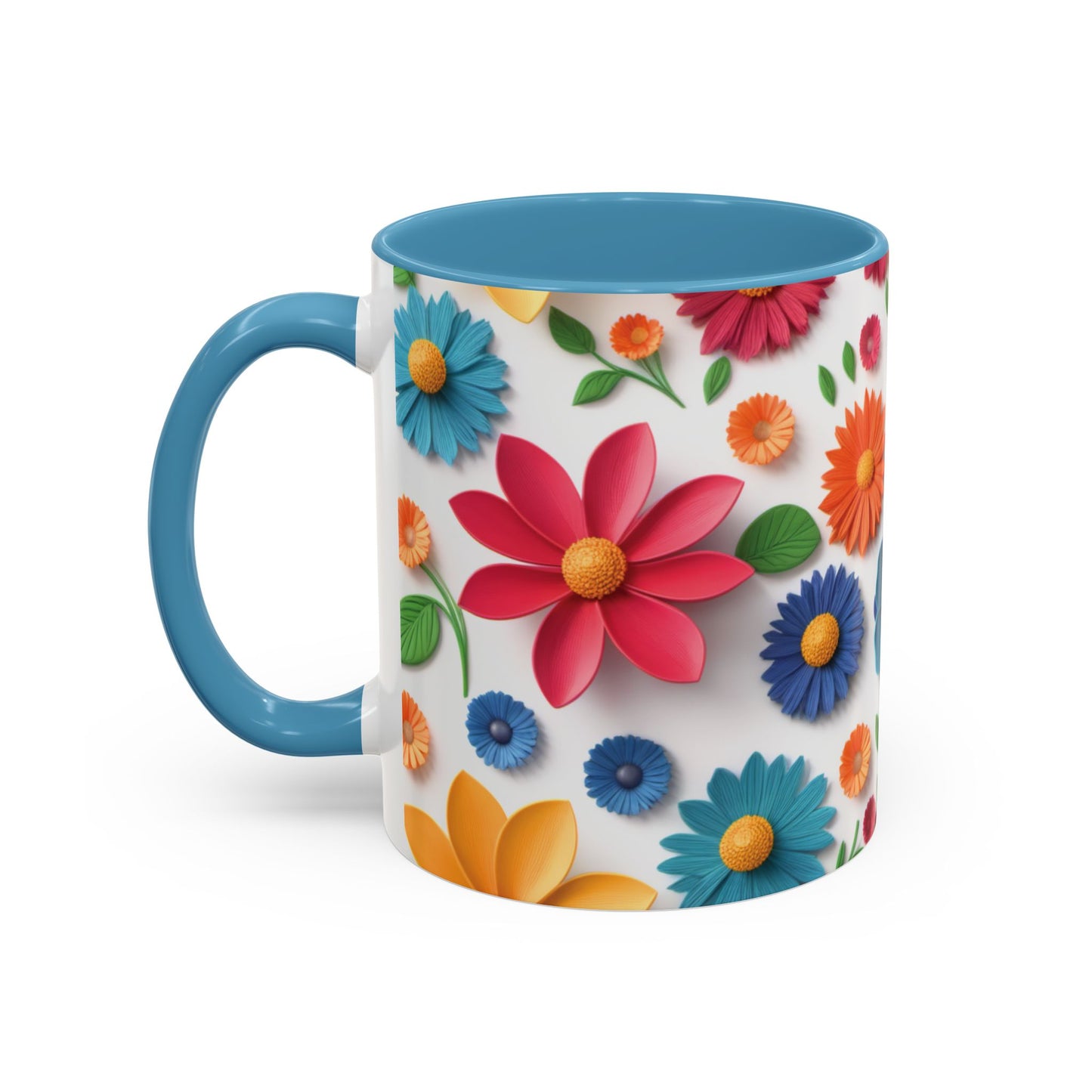 Vibrant 3D Floral Ceramic Mug in 2 sizes.