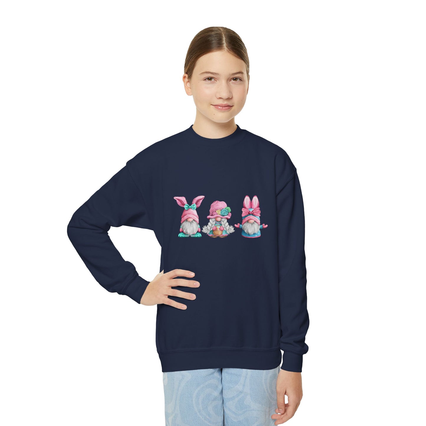 Happy Easter Pastel Gnomes in Bunny Ears Sweatshirt Girl Spring Outfit Gift Idea