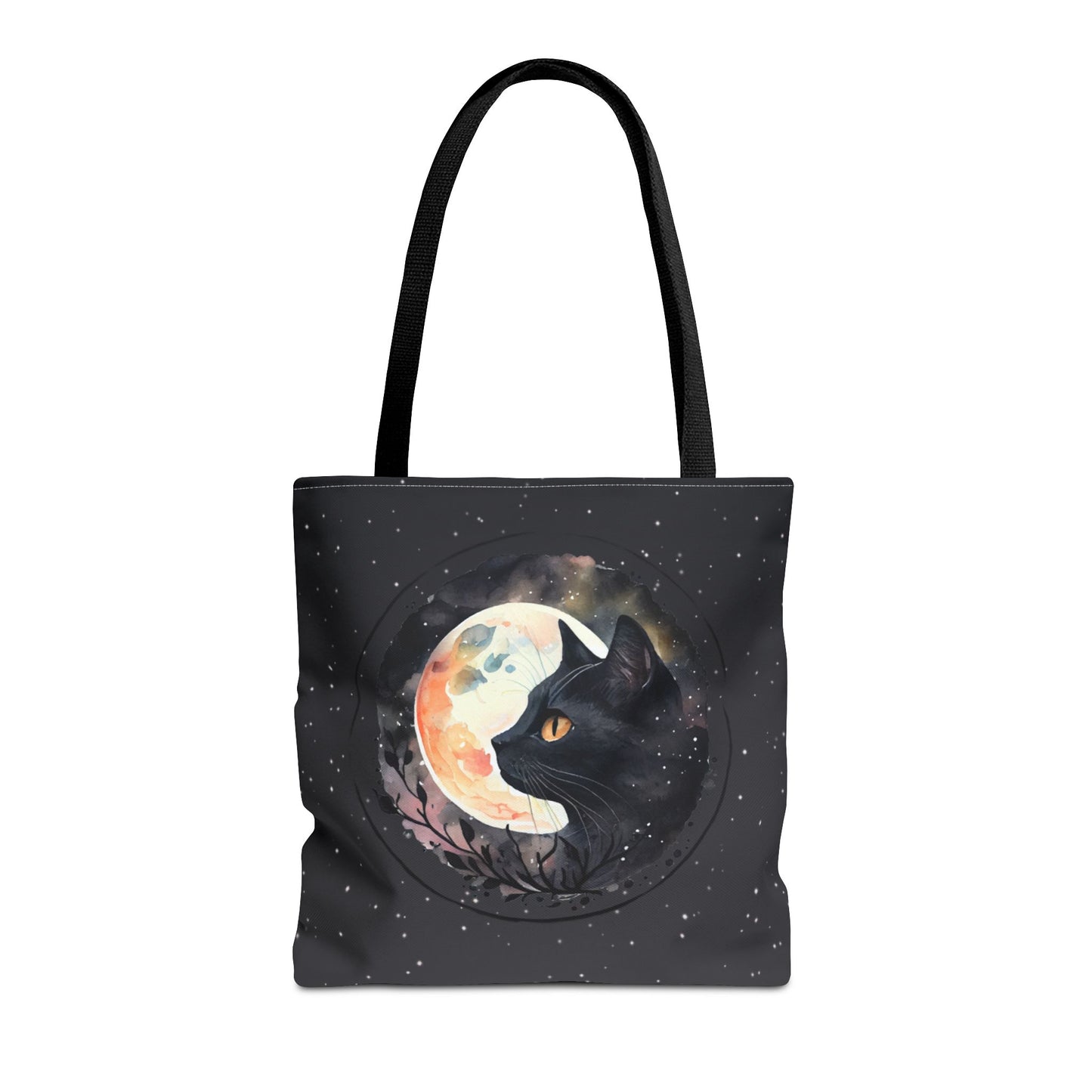 Bolso de mano Dreamy Black Cat in the Moonlight en 3 tamaños