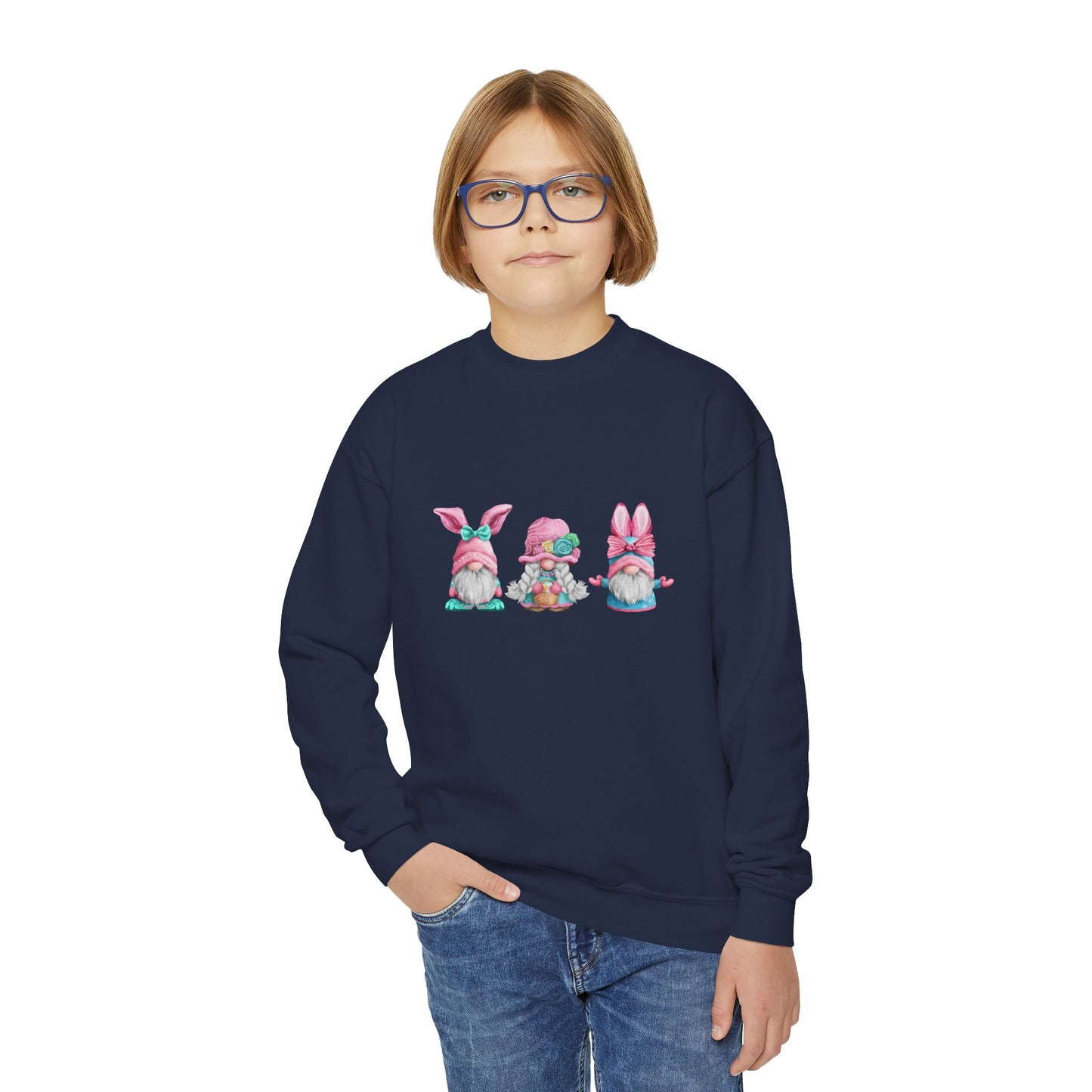 Happy Easter Pastel Gnomes in Bunny Ears Sweatshirt Girl Spring Outfit Gift Idea