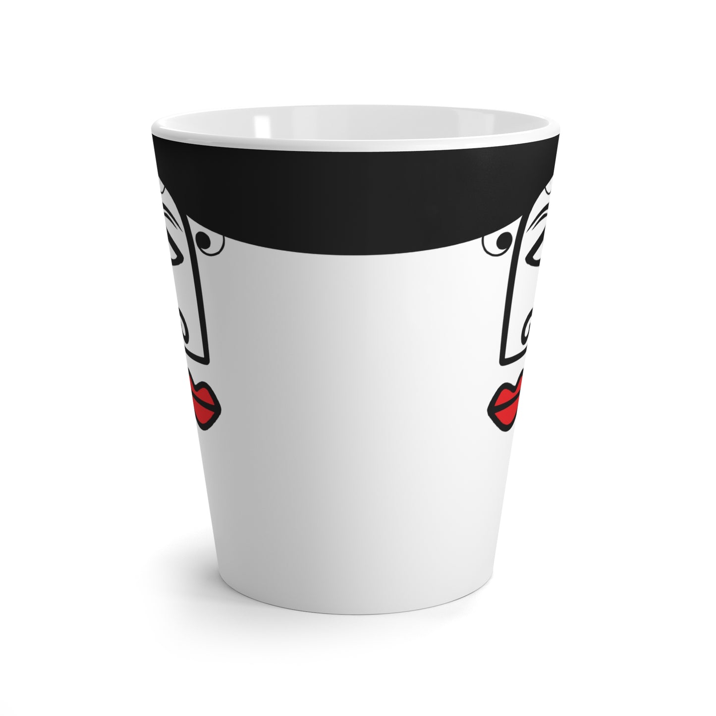 Art Deco Woman Latte Mug – Elegant Geometric Style Ceramic Coffee Cup