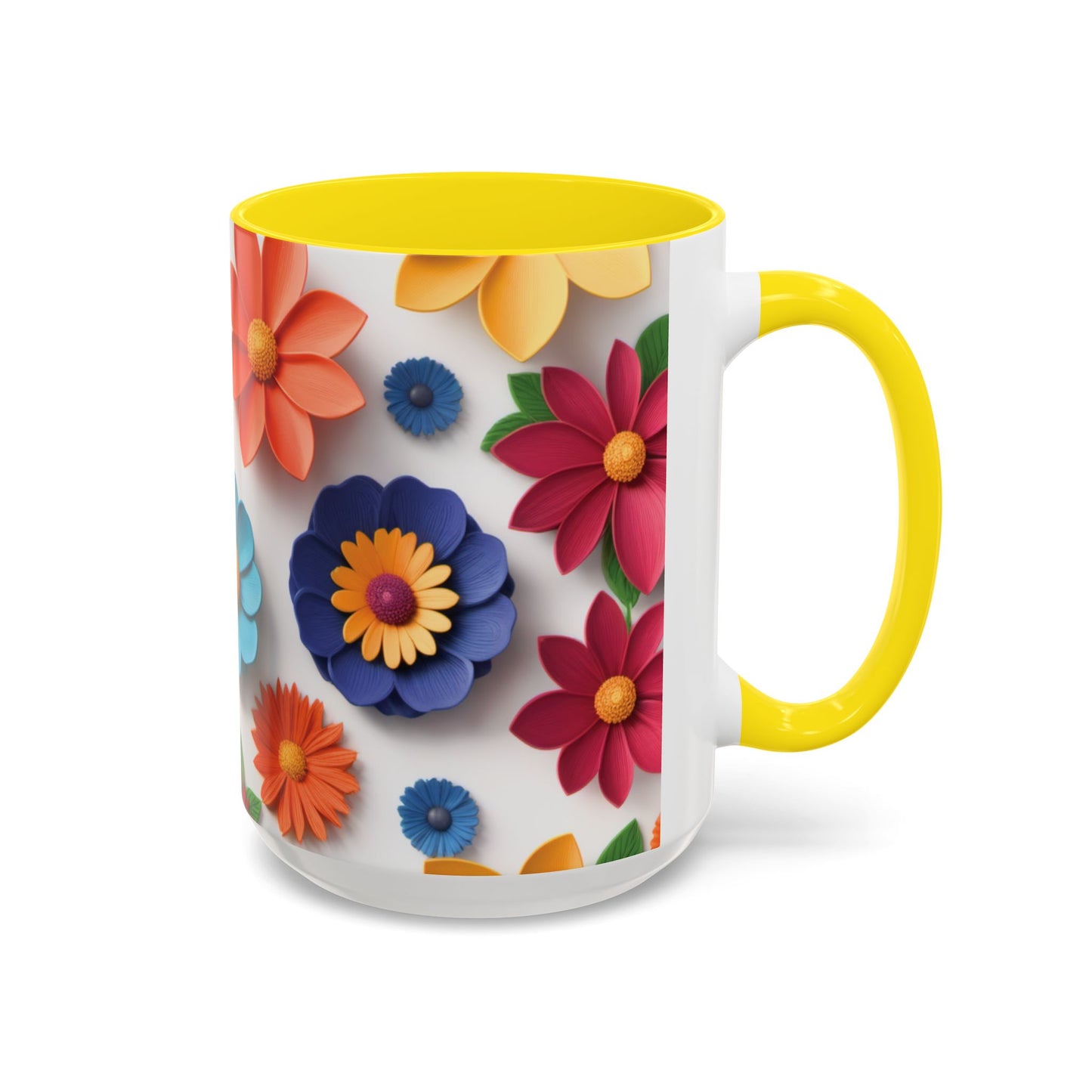 Vibrant 3D Floral Ceramic Mug in 2 sizes.