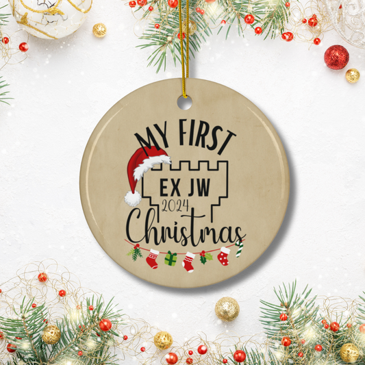 Ceramic Ornament My First Ex JW Christmas, Cult Survivor, Christmas Gift, Ex JW Christmas