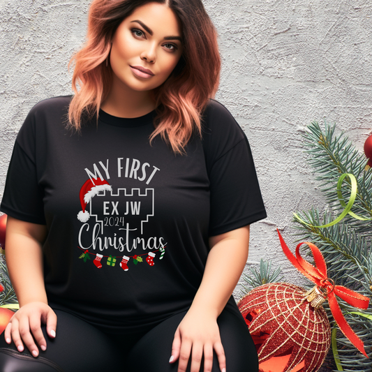 My First Ex JW Christmas Shirt, My First Christmas t-shirt, Cute Christmas Shirt, Christmas Gift, Unisex Christmas Tee in 2 Colors