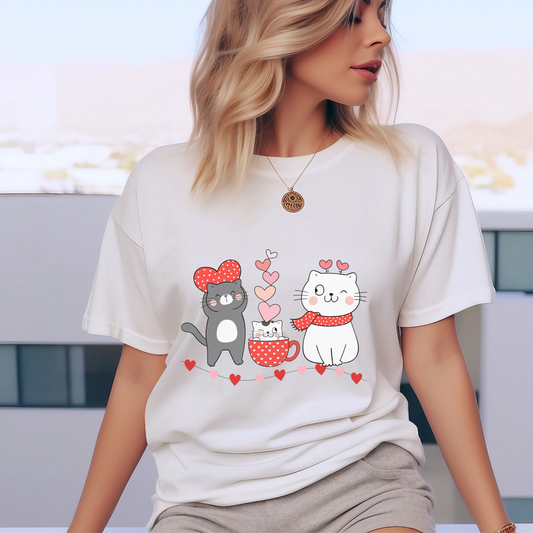 Lovable Kittens Valentines Day T Shirt, Cute Kitten Valentine Tee