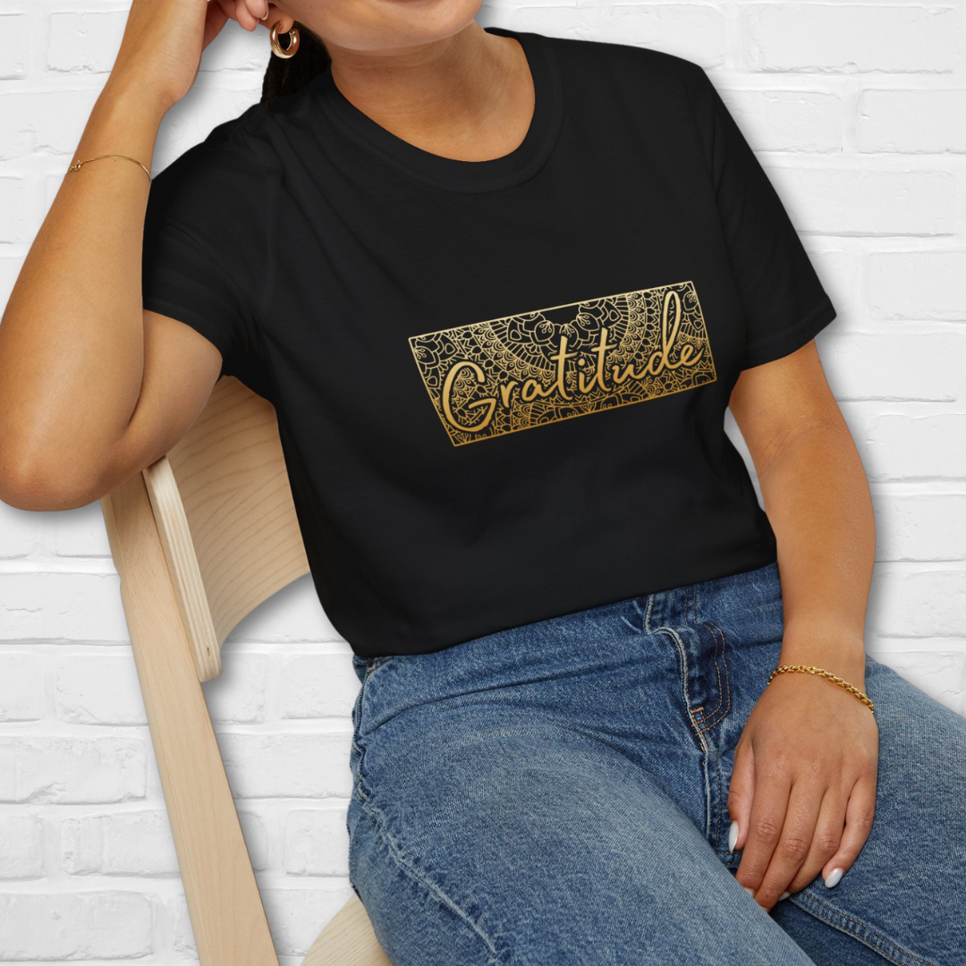 Gratitude Mandala Unisex Tee Printify