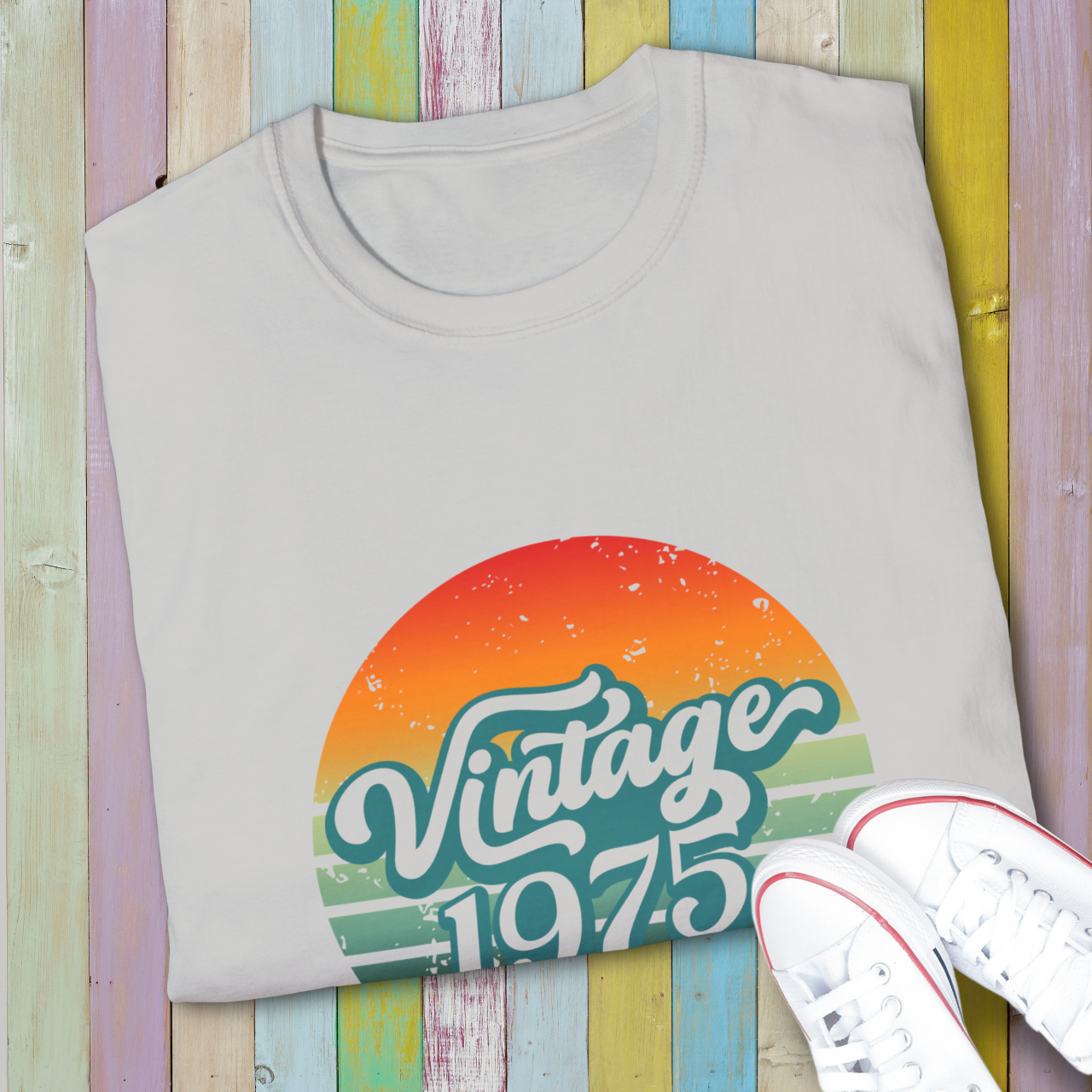 Vintage 1975 T-Shirt Retro 50th Birthday Born in 1975 Gift Classic 70s Style Graphic Tee Printify