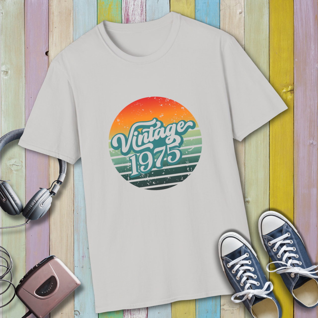 Vintage 1975 T-Shirt Retro 50th Birthday Gift Born in 1975 Classic 70s Style Graphic Tee