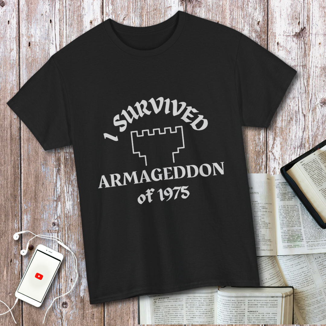 I Survived Armageddon of 1975 Ex JW Cult Survivor T Shirt, Apostate Pride Tee