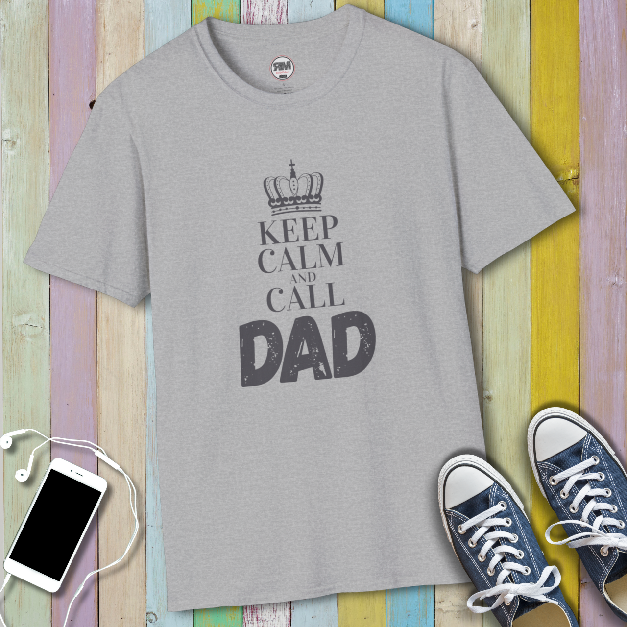 Call Dad | Father’s Day Tee – Funny Retro Keep Calm Icon T-Shirt Printify