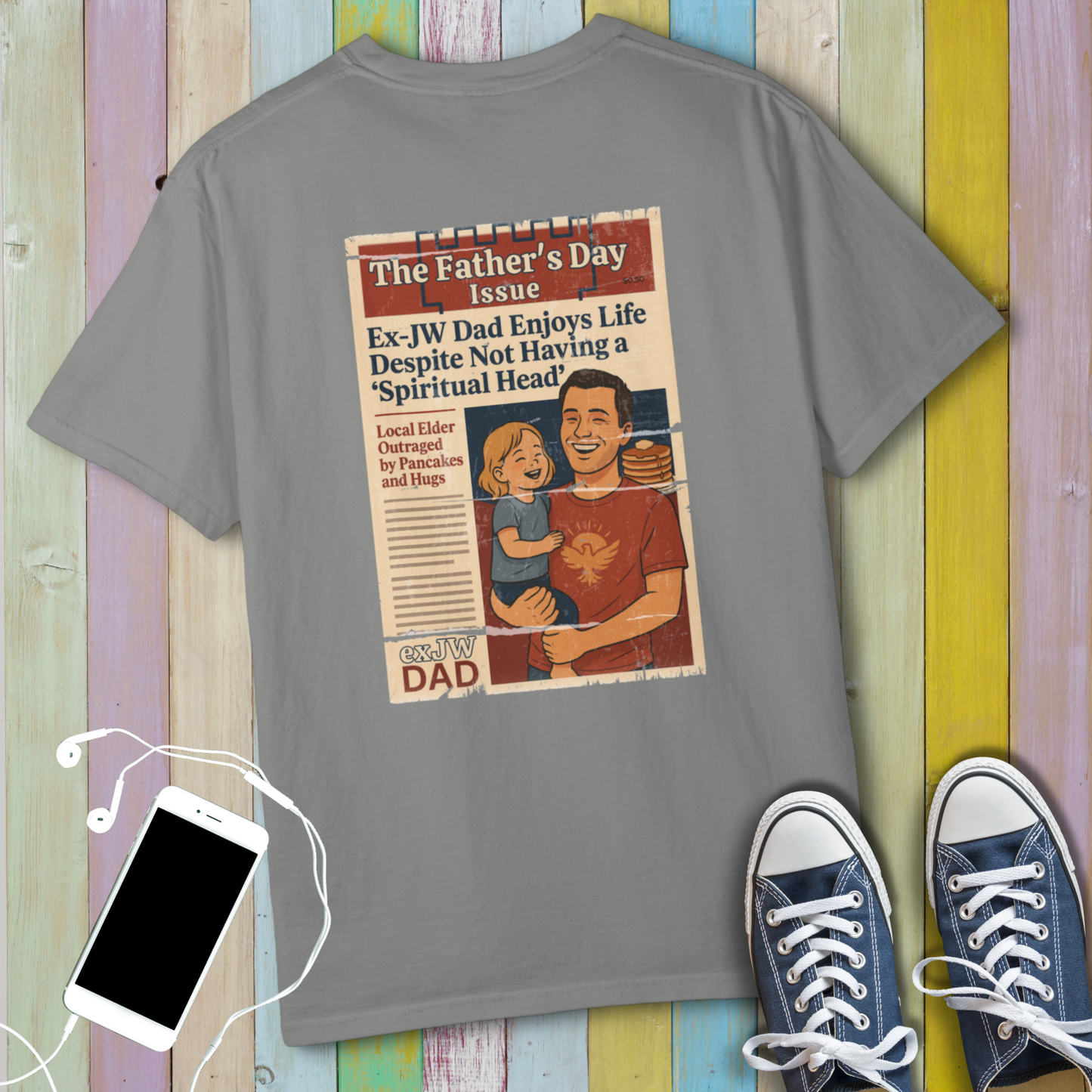 Ex-JW Humor Father’s Day Tee – First Father’s Day as a "Worldly" Dad T-Shirt