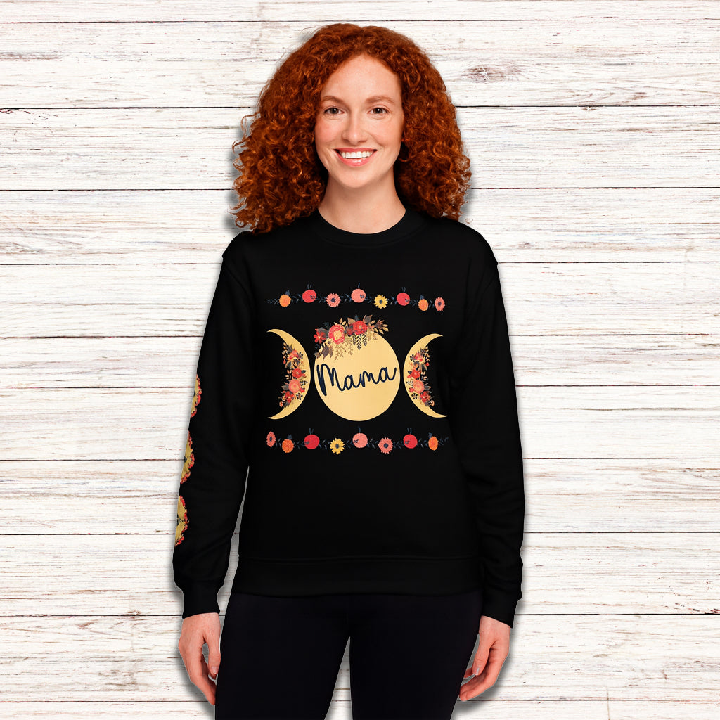 Sudadera personalizada Moon Phase Cottagecore con nombre en la manga