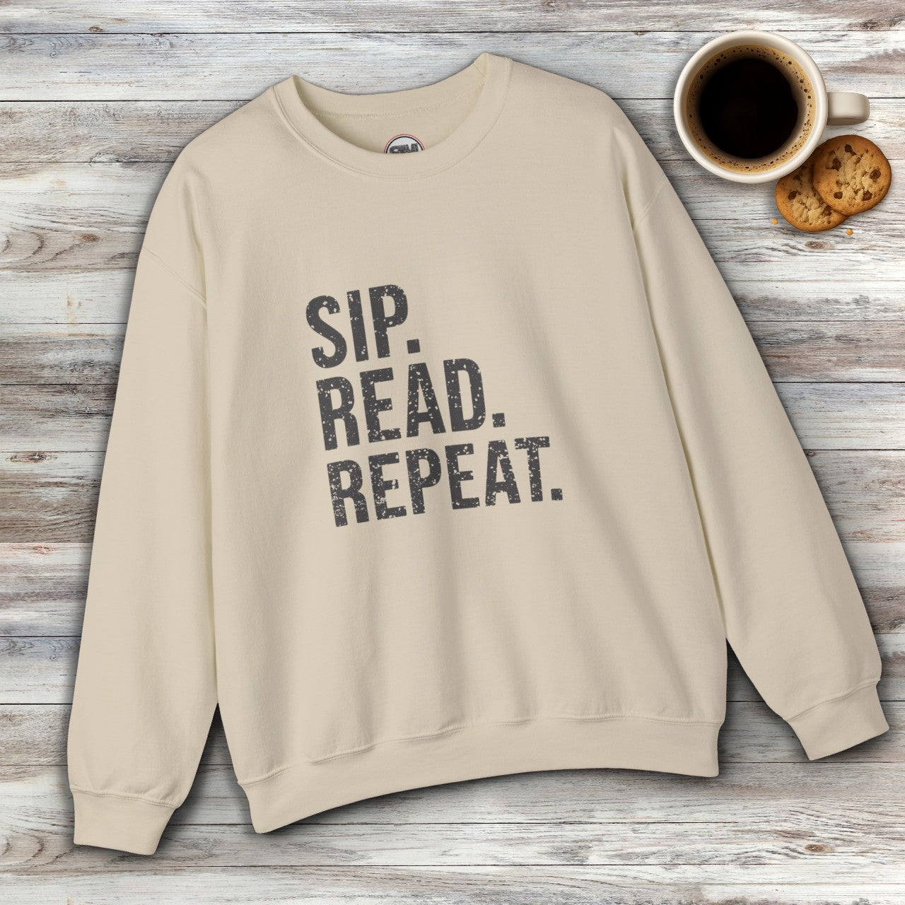 Sip. Read. Repeat. Bookish Unisex Sweatshirt Printify