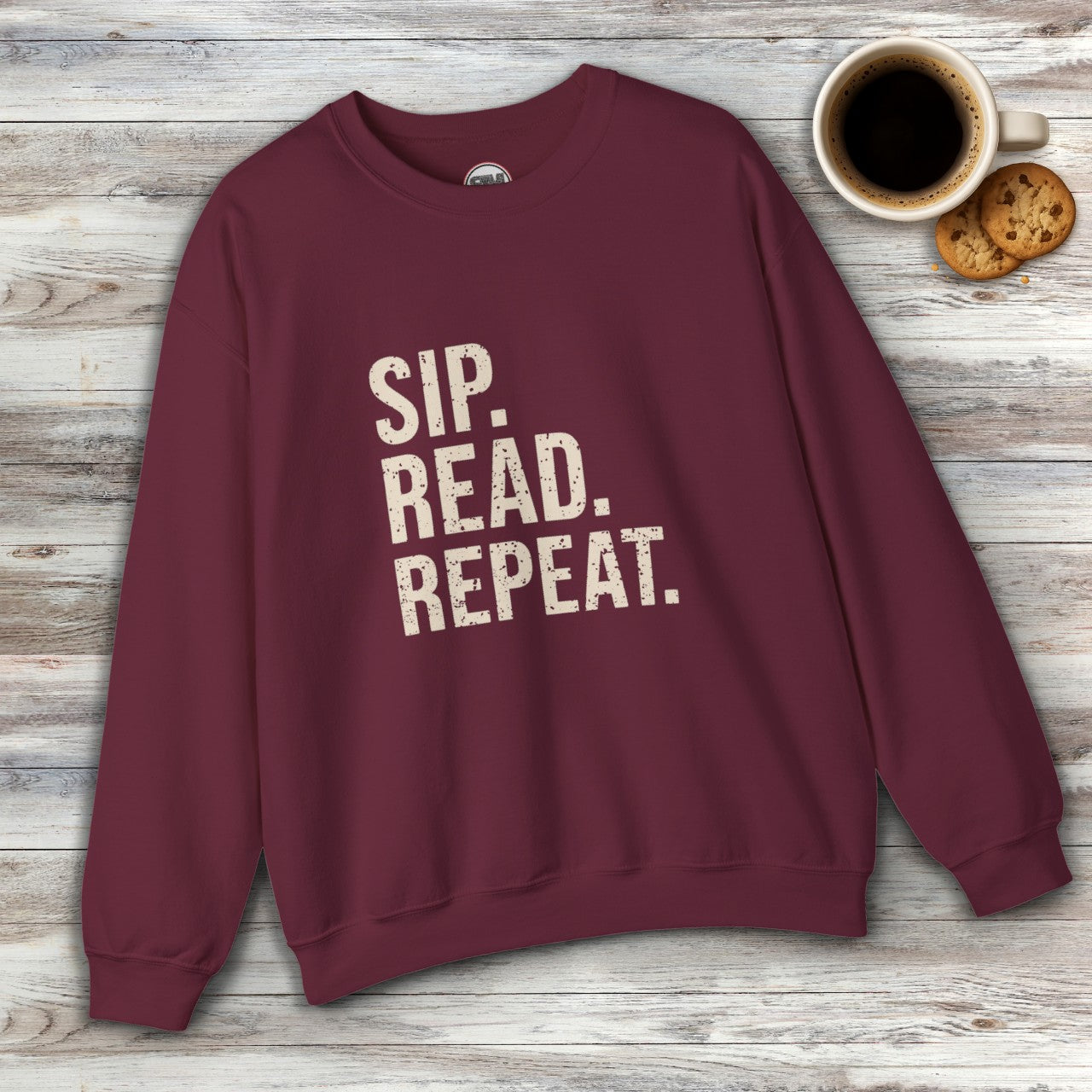 Sip. Read. Repeat. Bookish Unisex Sweatshirt Printify