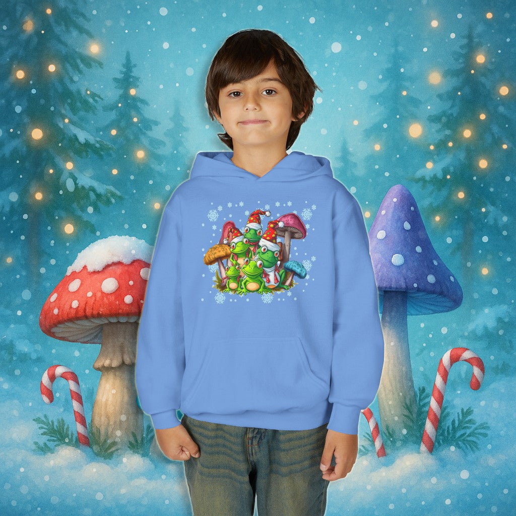 Kids Christmas Frogs Hoodie | Frogs & Toadstools Holiday Sweatshirt