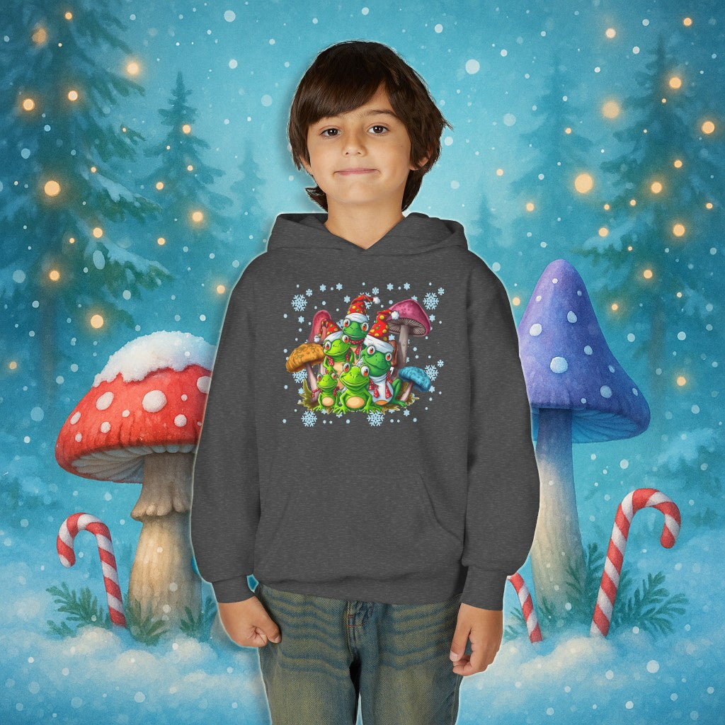 Kids Christmas Frogs Hoodie | Frogs & Toadstools Holiday Sweatshirt