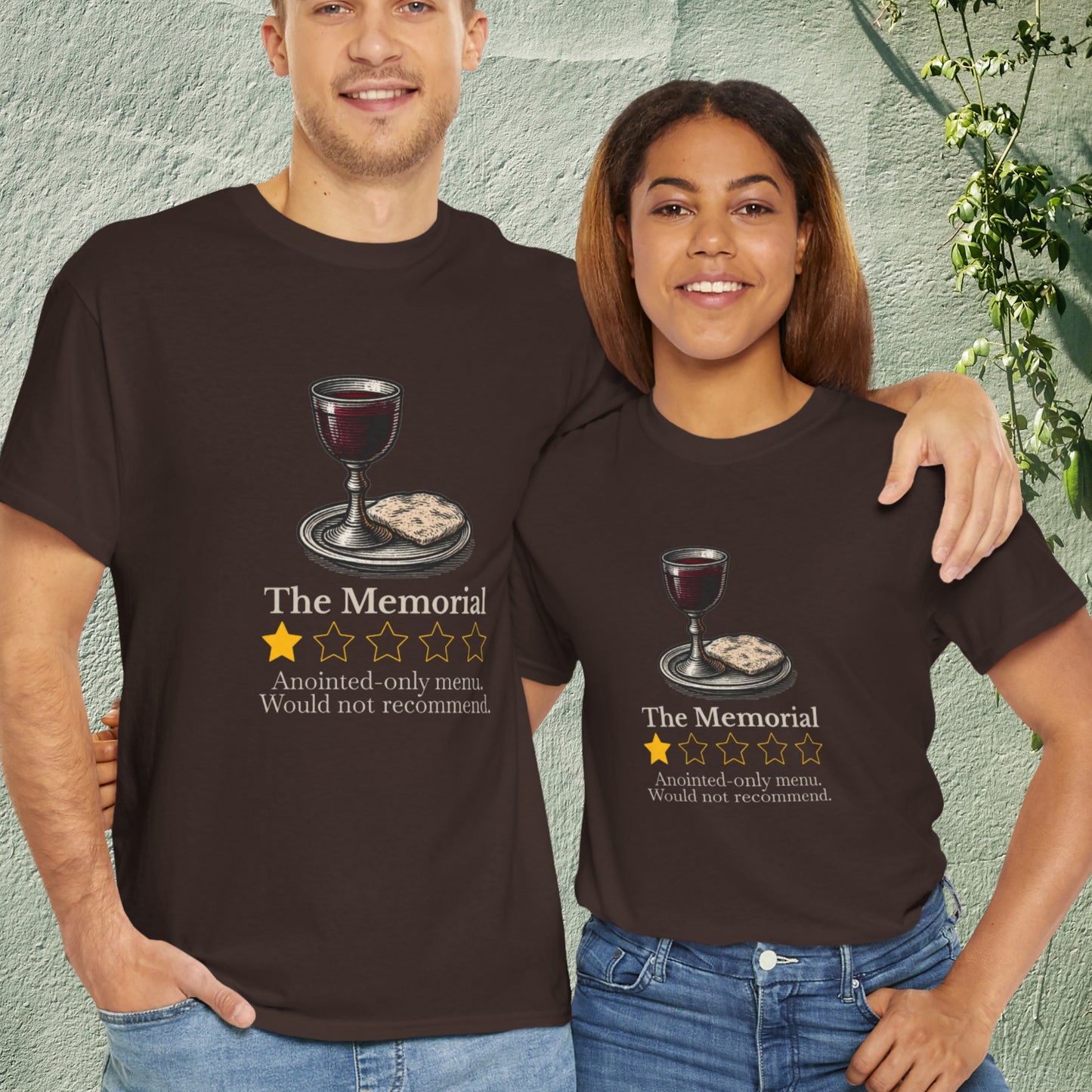 ExJW Memorial Parody T-Shirt – Funny JW Review Tee with Bread and Wine