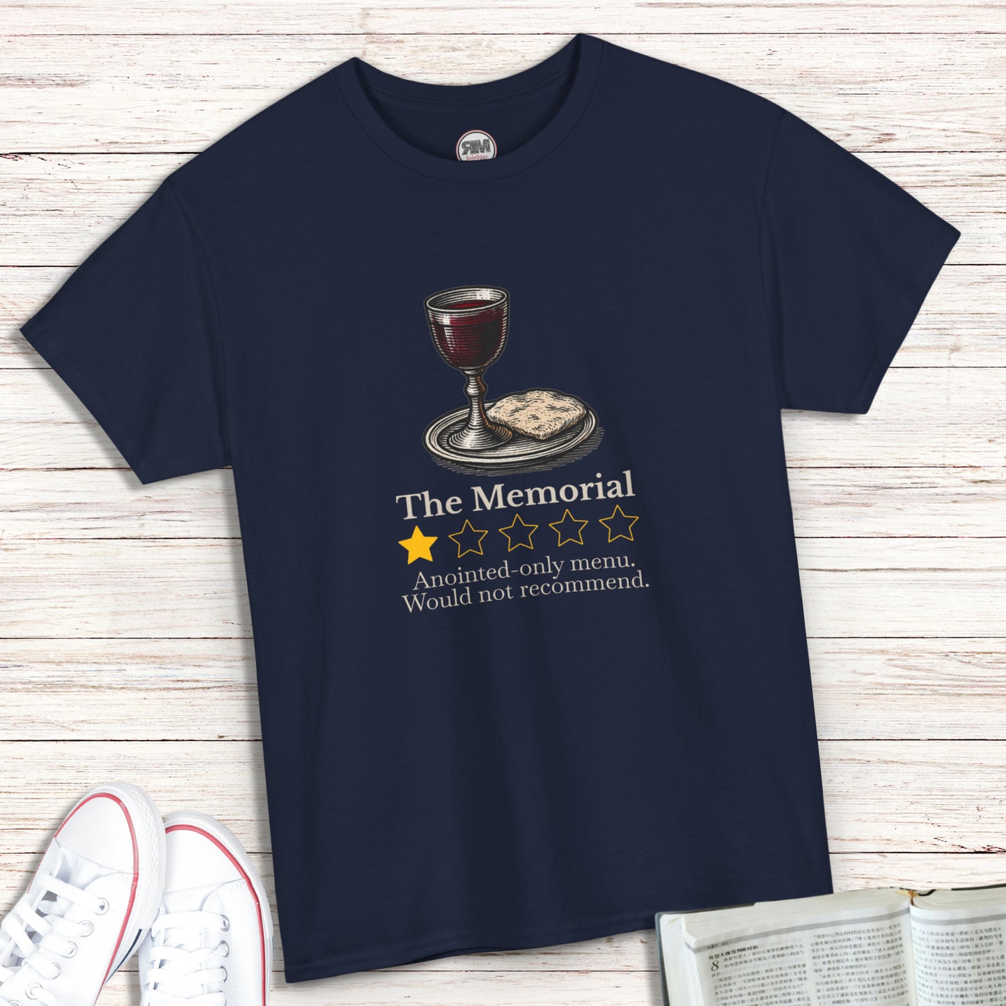ExJW Memorial Parody T-Shirt – Funny JW Review Tee with Bread and Wine