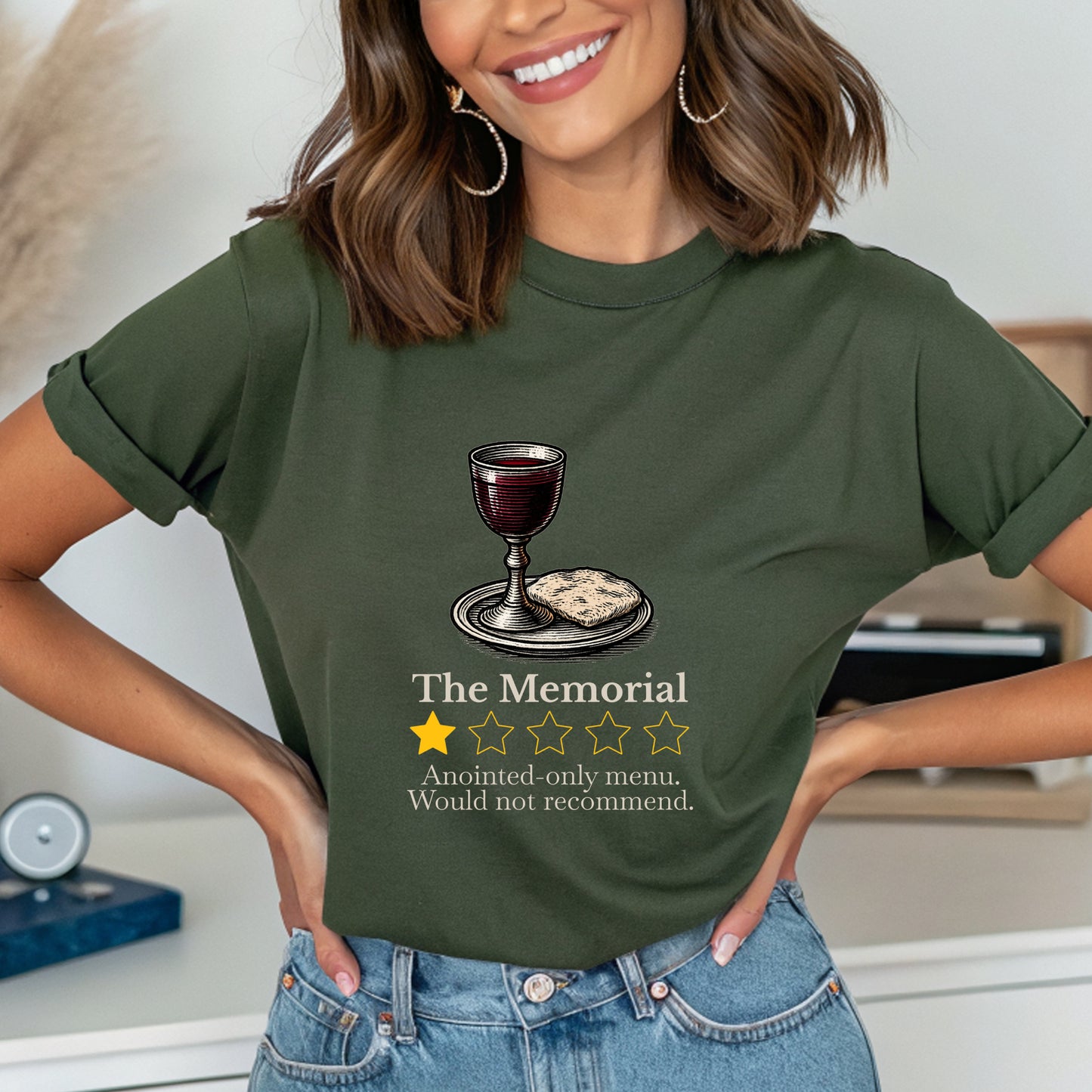 ExJW Memorial Parody T-Shirt – Funny JW Review Tee with Bread and Wine