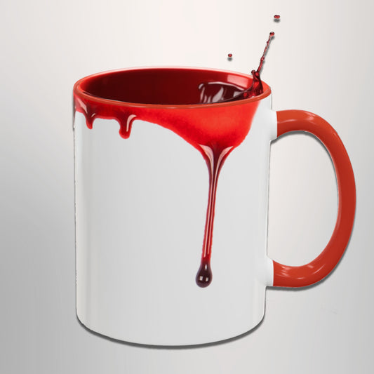 Dripping Blood Horror Mug – Creepy Gothic Coffee Cup for Halloween & Horror Fans Printify
