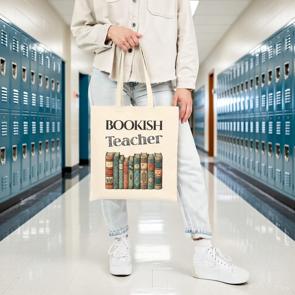 Bookish Teacher Tote Bag Printify