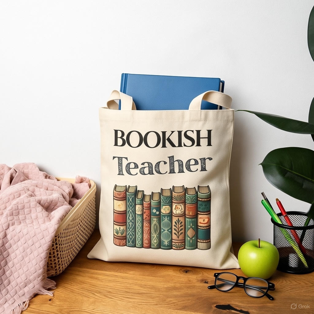 Bookish Teacher Tote Bag Printify