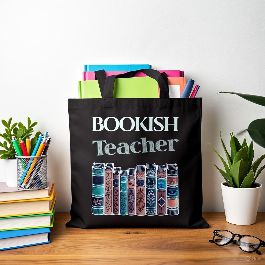 Bookish Teacher Tote Bag Printify