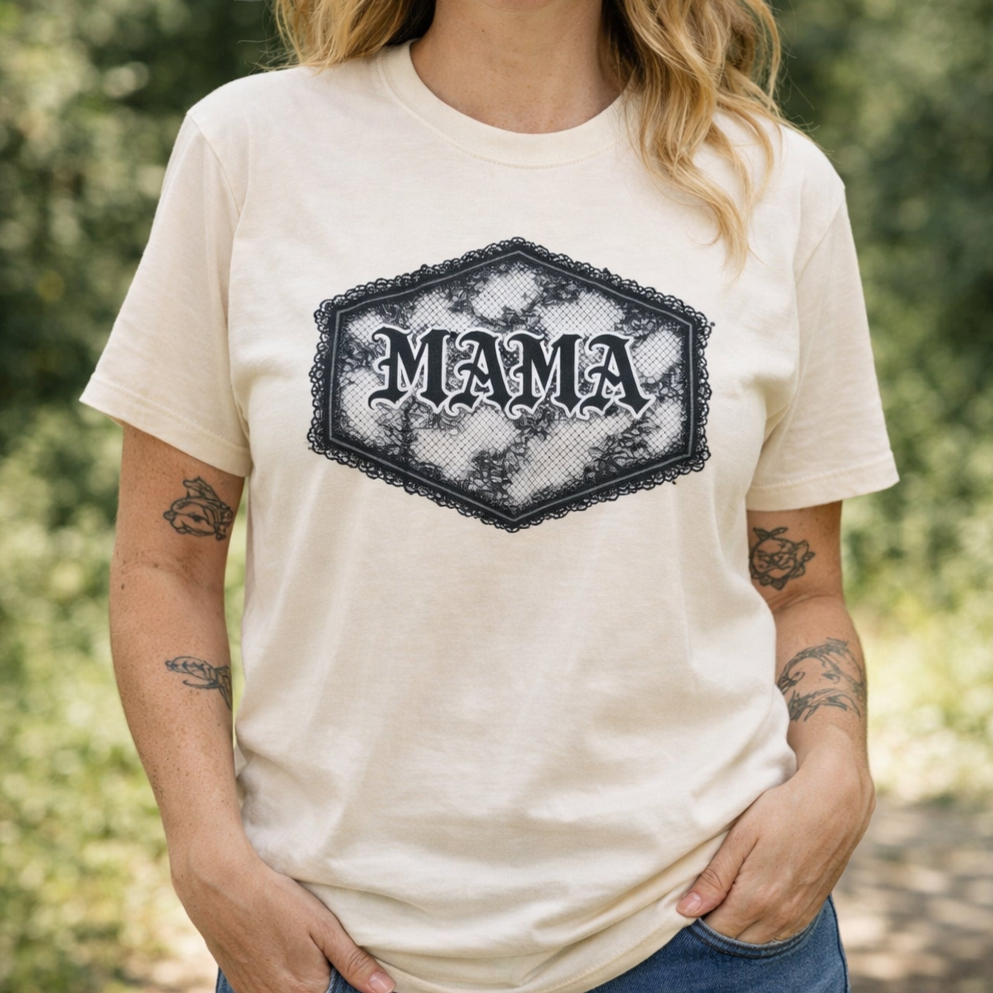Lace Goth Mama Tshirt Printify