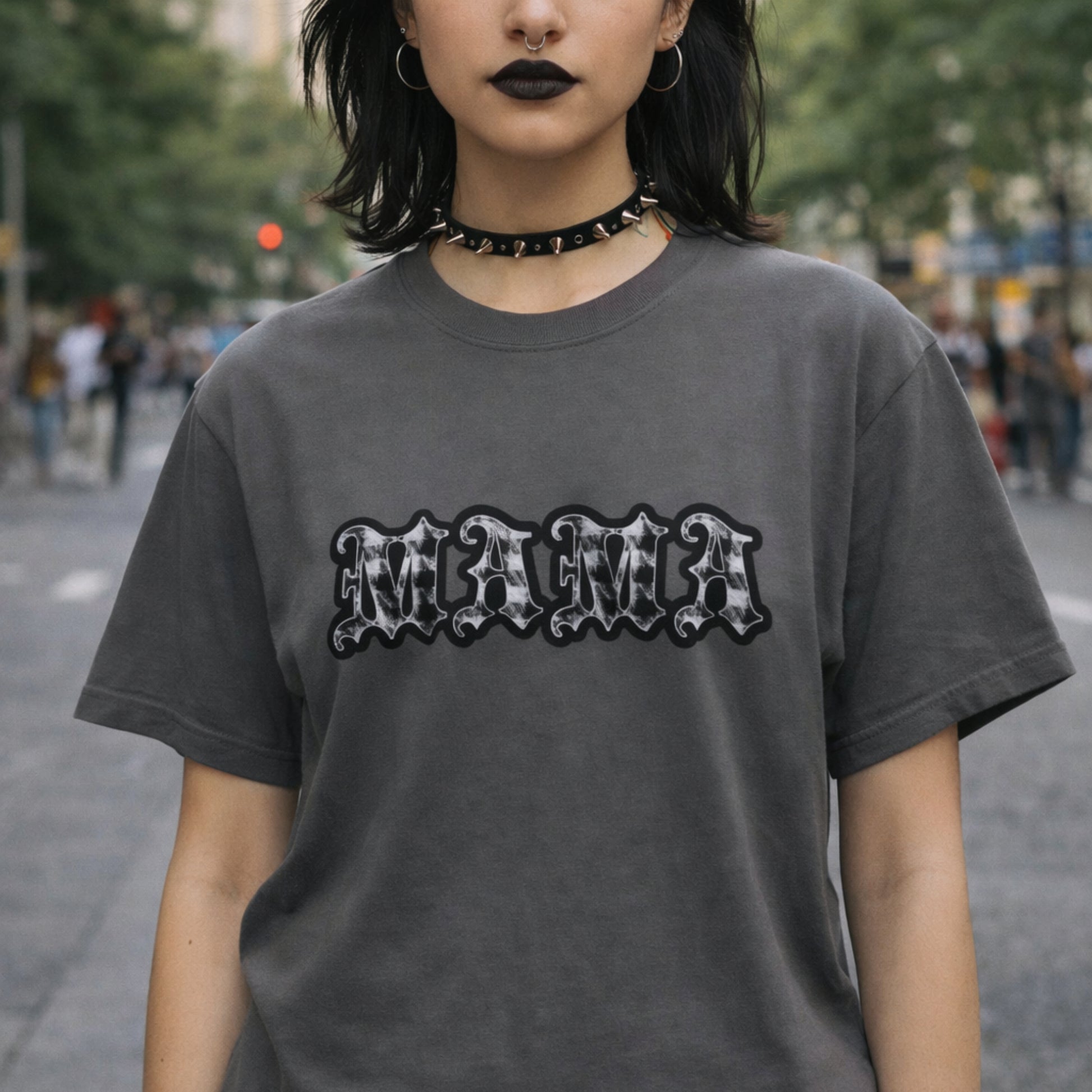 Edgy Goth Mama Tshirt Printify