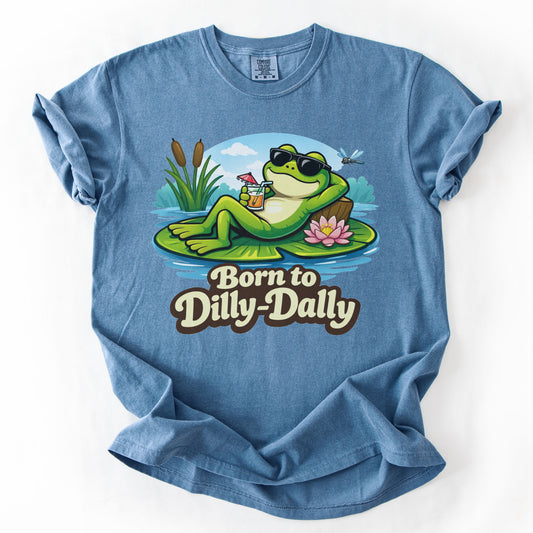 Born to Dilly-Dally Frog Tshirt Printify