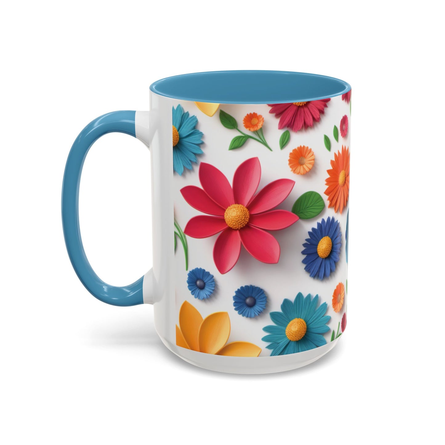 Vibrant 3D Floral Ceramic Mug in 2 sizes.