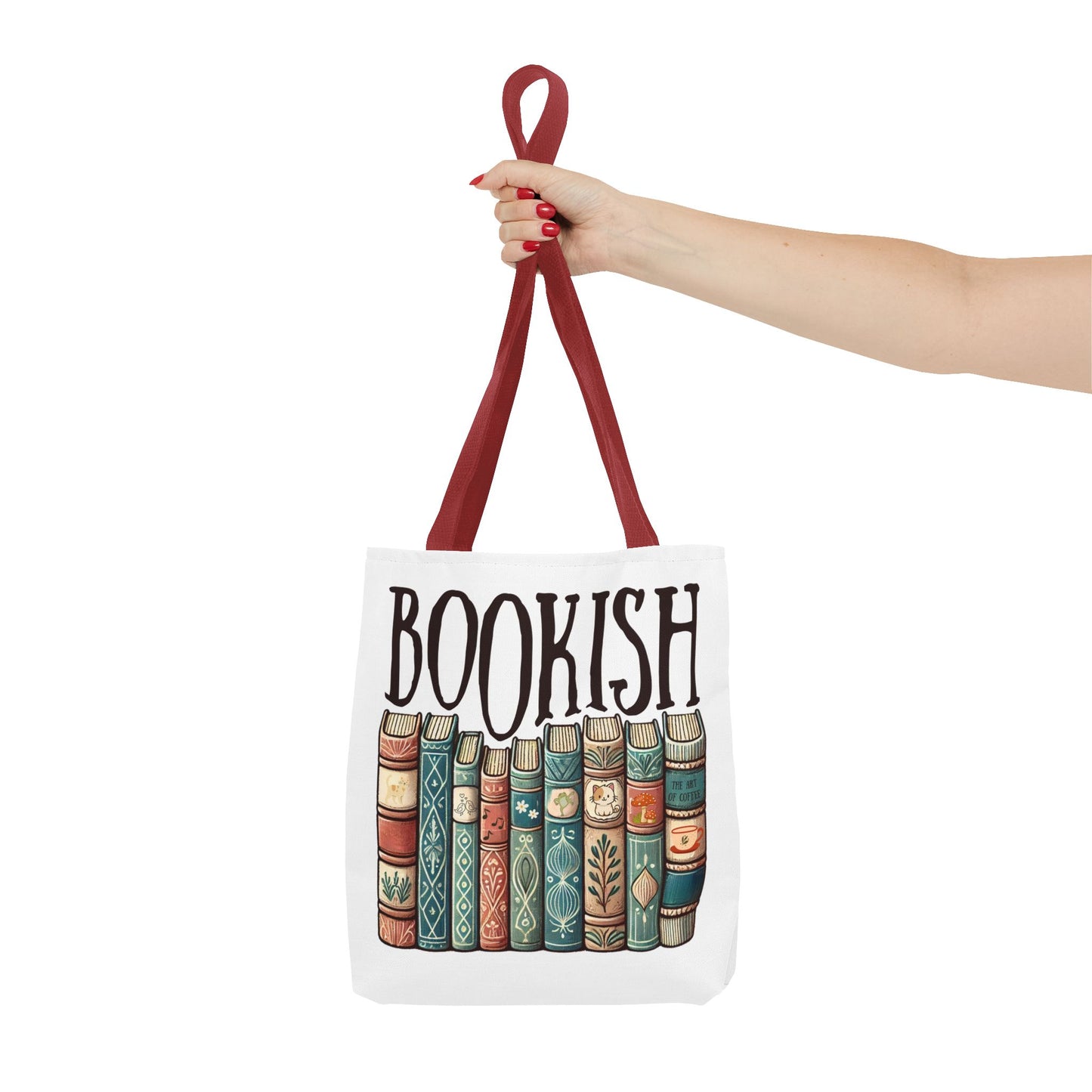 Bolsa de tela con temática de biblioteca para amantes de la literatura