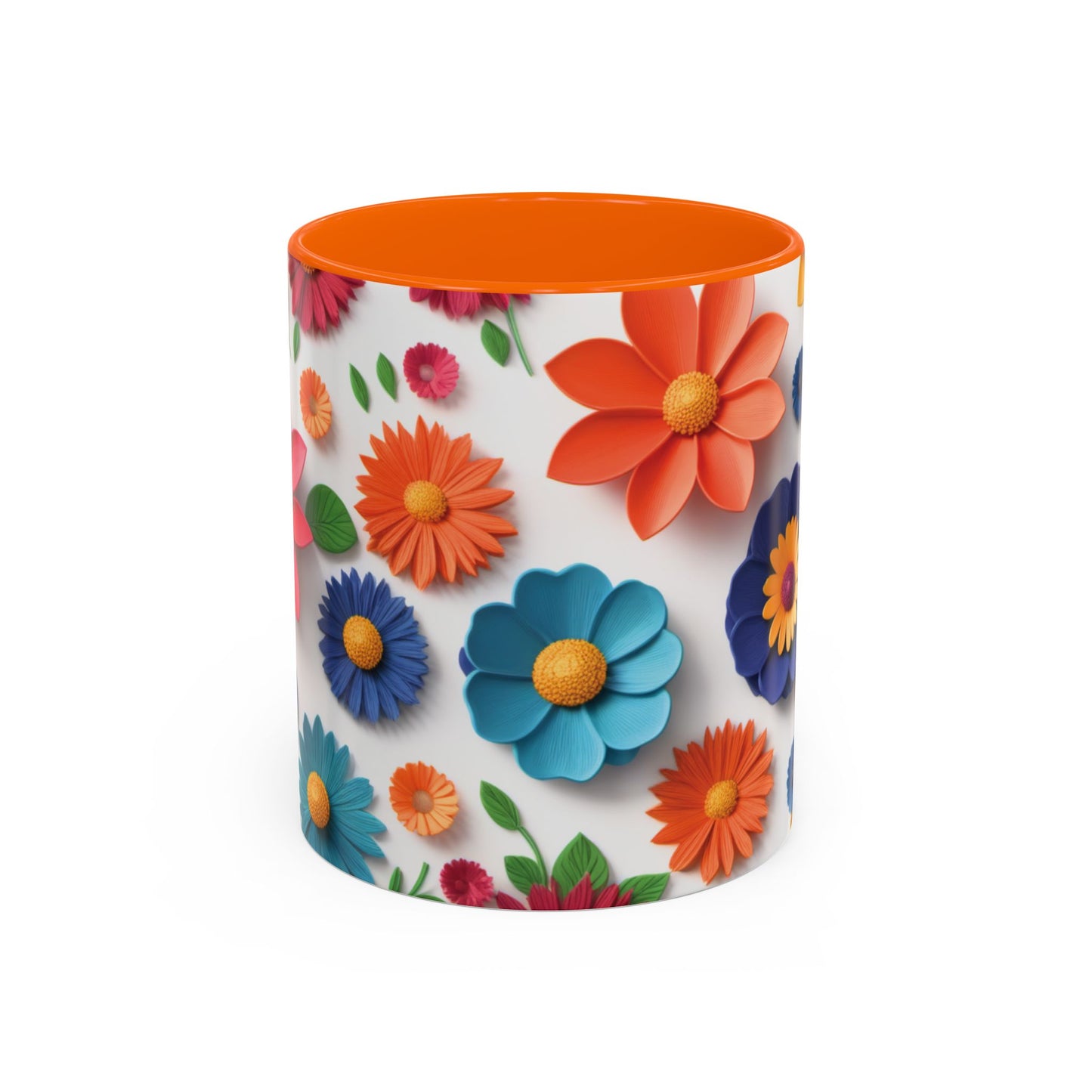 Vibrant 3D Floral Ceramic Mug in 2 sizes.