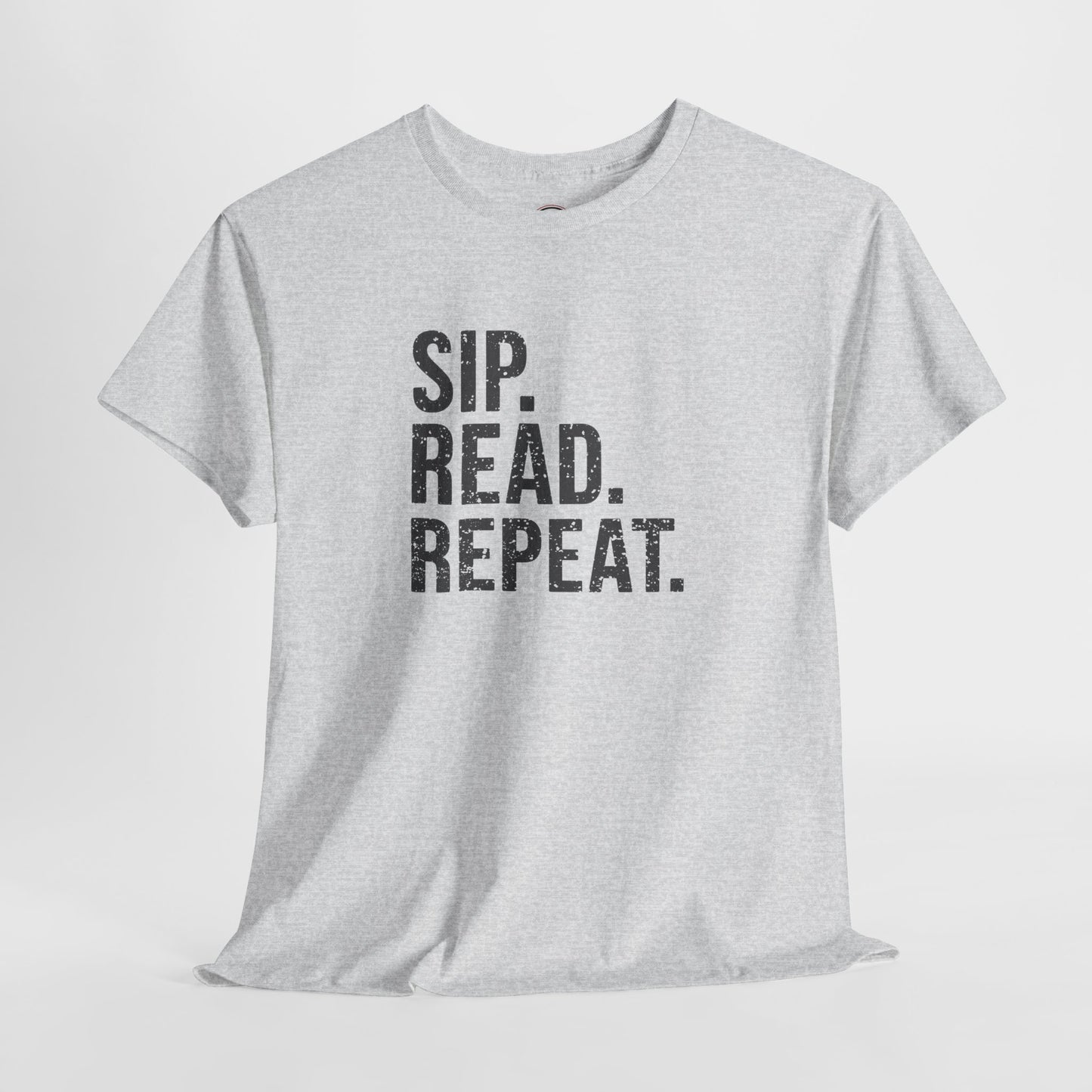 Sip Read Repeat Book Lover Casual Tee Printify