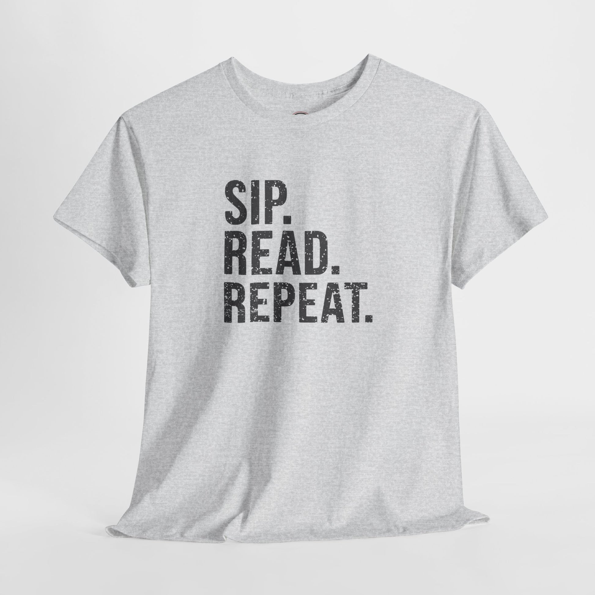 Sip Read Repeat Book Lover Casual Tee Printify