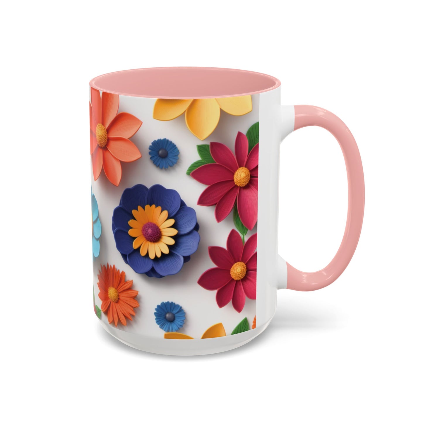 Vibrant 3D Floral Ceramic Mug in 2 sizes.